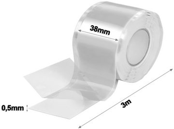 Poppstar Dichtband Silikonband selbstverschweißend zum Isolieren (Wasser, Luft, Strom) (1-St., Farbe weiß) Isoband und Abdichtband 3m lang, 38mm breit