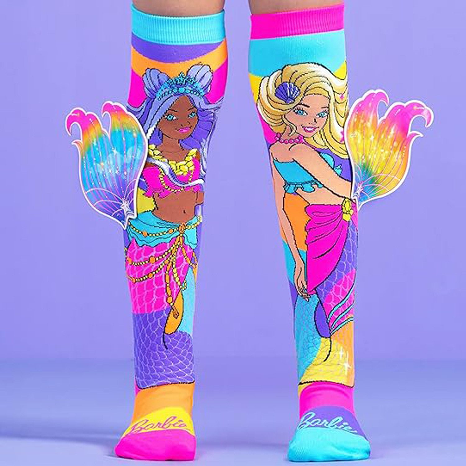 Heinrich Bauer Socken Barbie Meerjungfrauen Socken mit 3D-Flossen Bunt – Bild 2 von 5