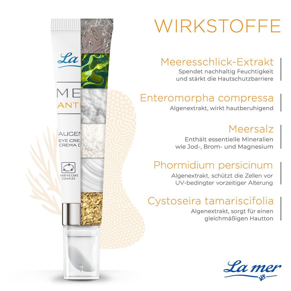 La mer Gesichtspflege Med+ Anti-Age Augencreme – Anti-Aging Augenpflege für sensible Haut, Glättet feine Linien und versorgt intensiv mit Feuchtigkeit
