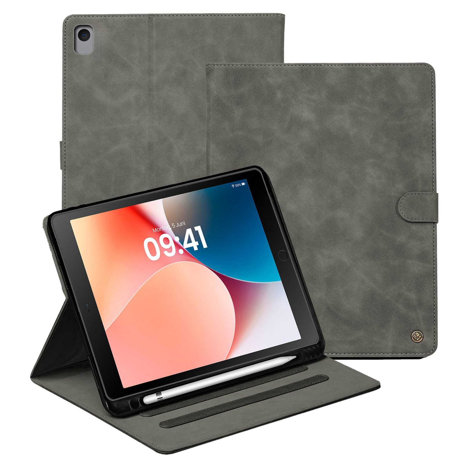 Tec-Expert Handyhülle Tablet Cover Hülle für Apple iPad Pro 10.5 2017 / Air 3 10.5 2019 10.5 Zoll, 10.5, Vintage Schutzhülle Klapphülle Tasche Case