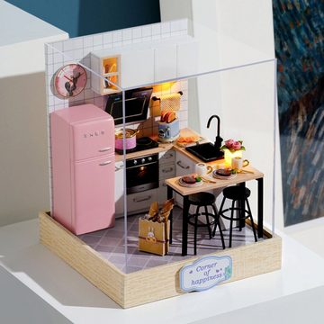 Cute Room 3D-Puzzle 3D-Puzzle DIY Miniaturhaus Puppenhaus Mini Küche, Puzzleteile, 3D-Puzzle-Miniaturhaus-Modellbausatz zum Basteln-Serie-Mini Szenen