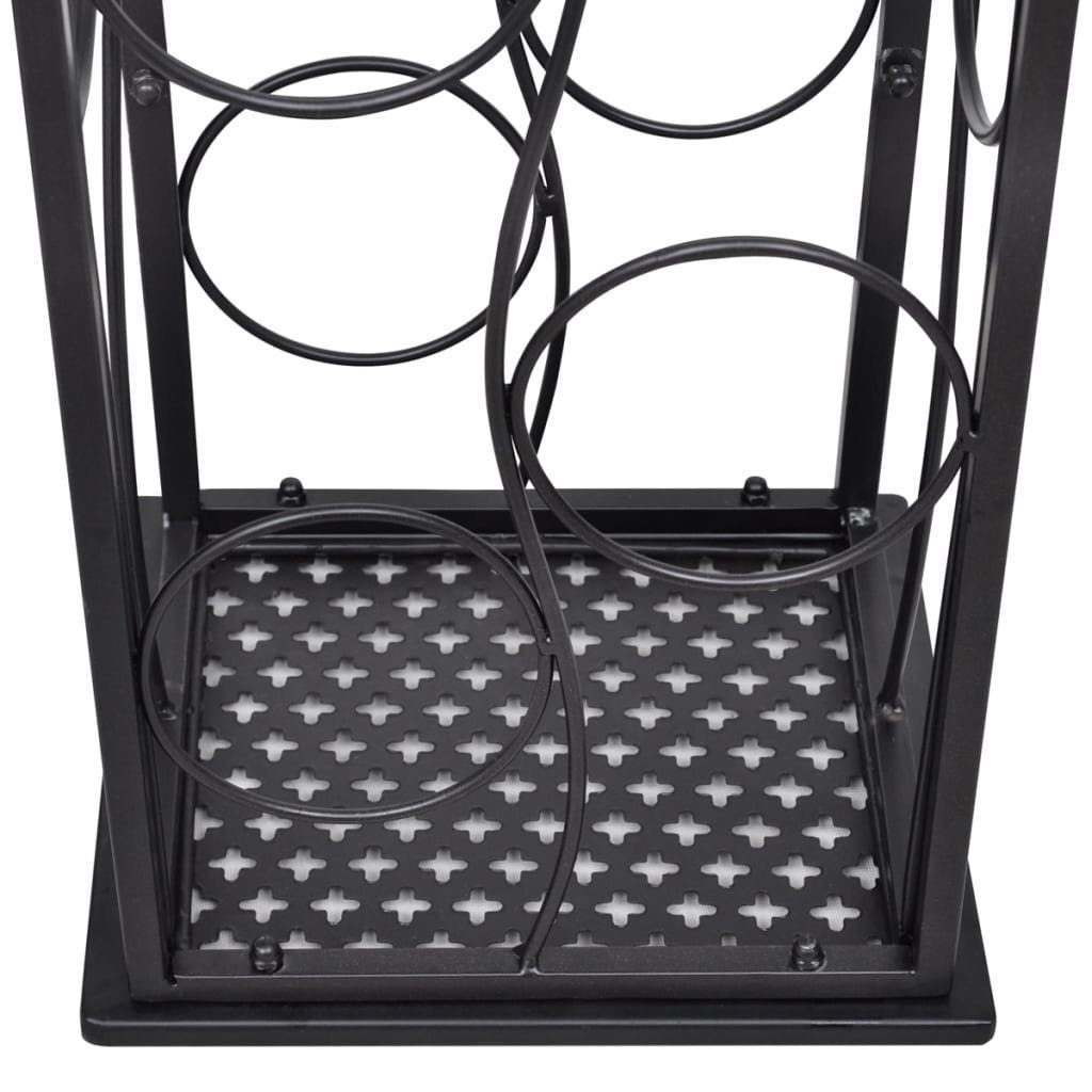 furnicato Weinregal Flaschenhalter-Standregal 23,5x21,5x100 cm Schwarz aus Schmiedeeisen, 1-tlg. – Bild 5 von 5