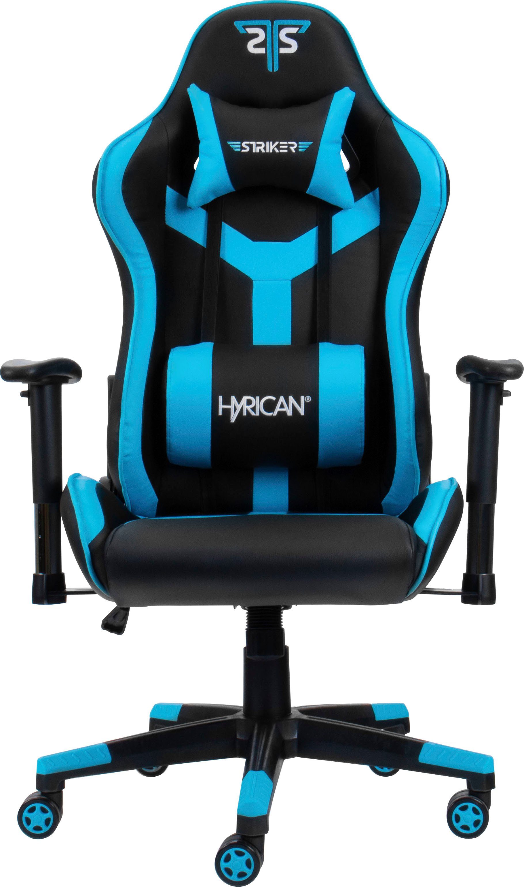 Hyrican Gaming-Stuhl Striker Stuhlunterlage 1100x1100x2mm Bodenschutzmatte Gamingstuhl blau "Copilot" + (Set), Gaming-Stuhl