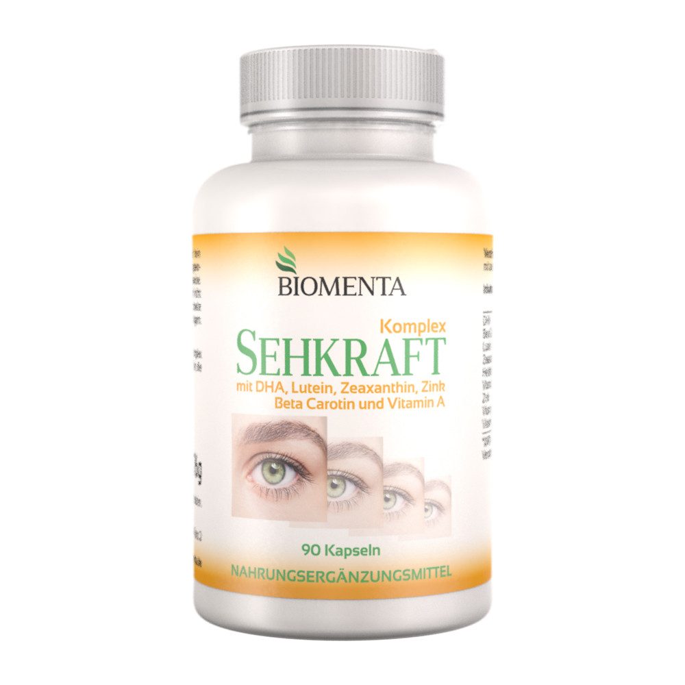 Sehkraft Komplex - 90 Augen Vitamine Kapseln: Lutein, Zeaxanthin uvm. Kapseln