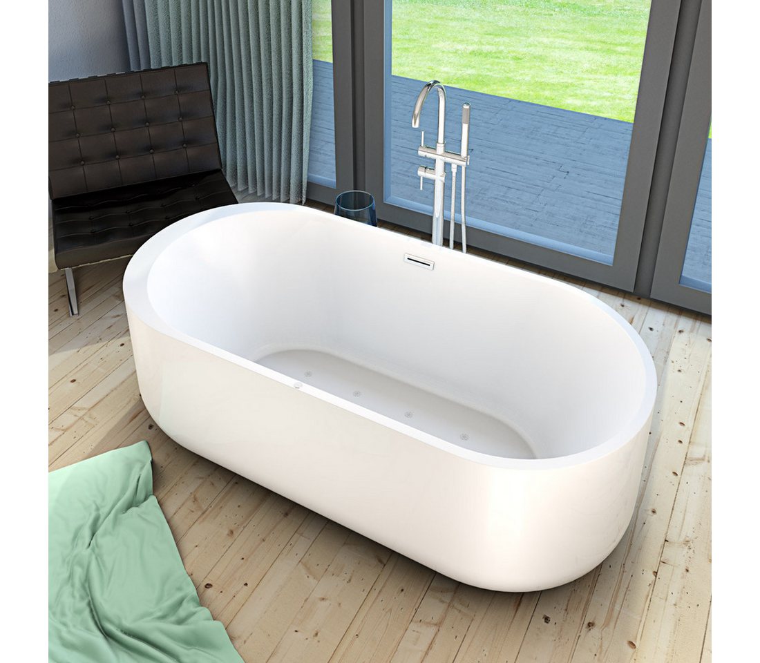 Thumbnail - AcquaVapore Whirlpool-Badewanne Whirlpool Badewanne Wanne F16 mit AF04 170x80 cm, (1-tlg), mit Ablaufgarnitur