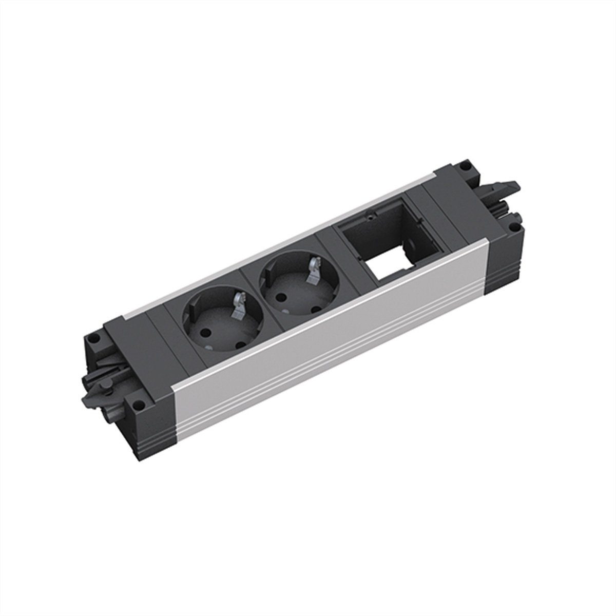 Bachmann STEP ALU 2xCEE7/3 1xCM GST18 Einbau-Tischsteckdosenleiste, 906.09528