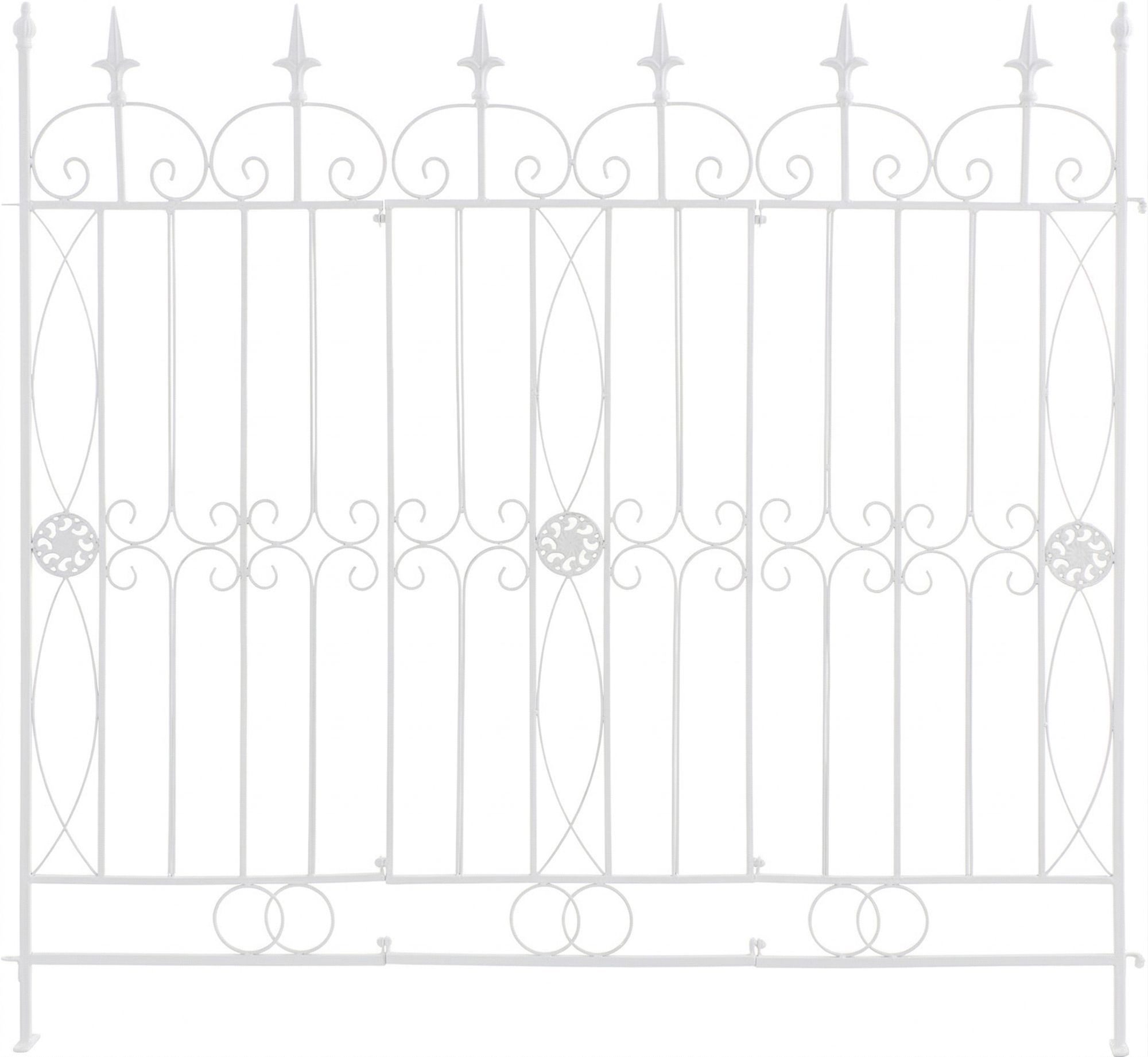 furnicato Gartenzaun Massivholzld 124x116 cm weiß, (1-St)