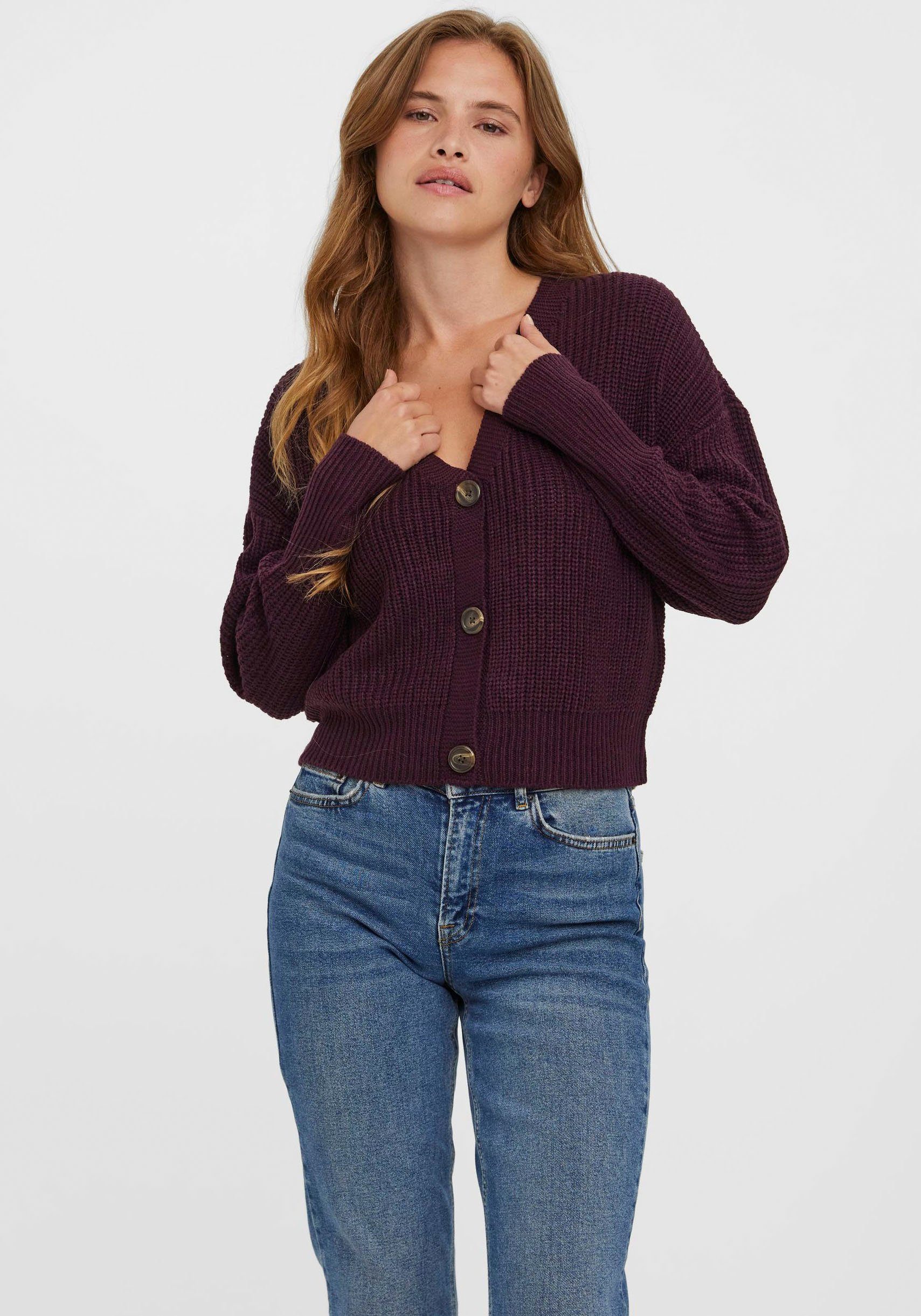 Vero Moda Cardigan VMLEA LS NOOS winetasting CUFF CARDIGAN V-NECK