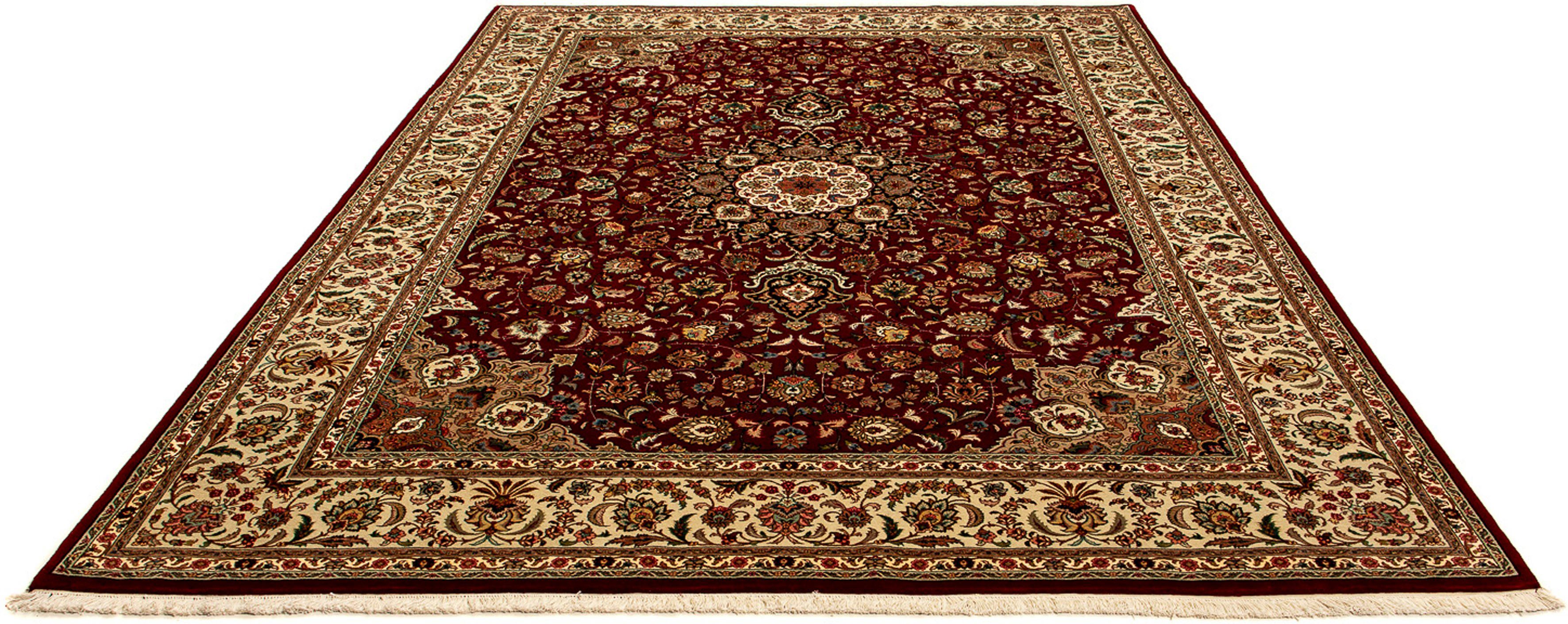 Orientteppich Perser - Täbriz - Royal - 348 x 252 cm - dunkelrot, morgenland, rechteckig, Höhe: 7 mm, Wohnzimmer, Handgeknüpft, Einzelstück mit Zertifikat