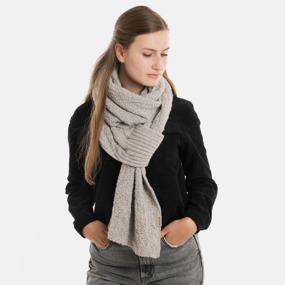 Knit Factory Strickschal Haze Schal Iced Clay, (1-St), Schal Halstuch Dreiecksschal Tuch Strickmode