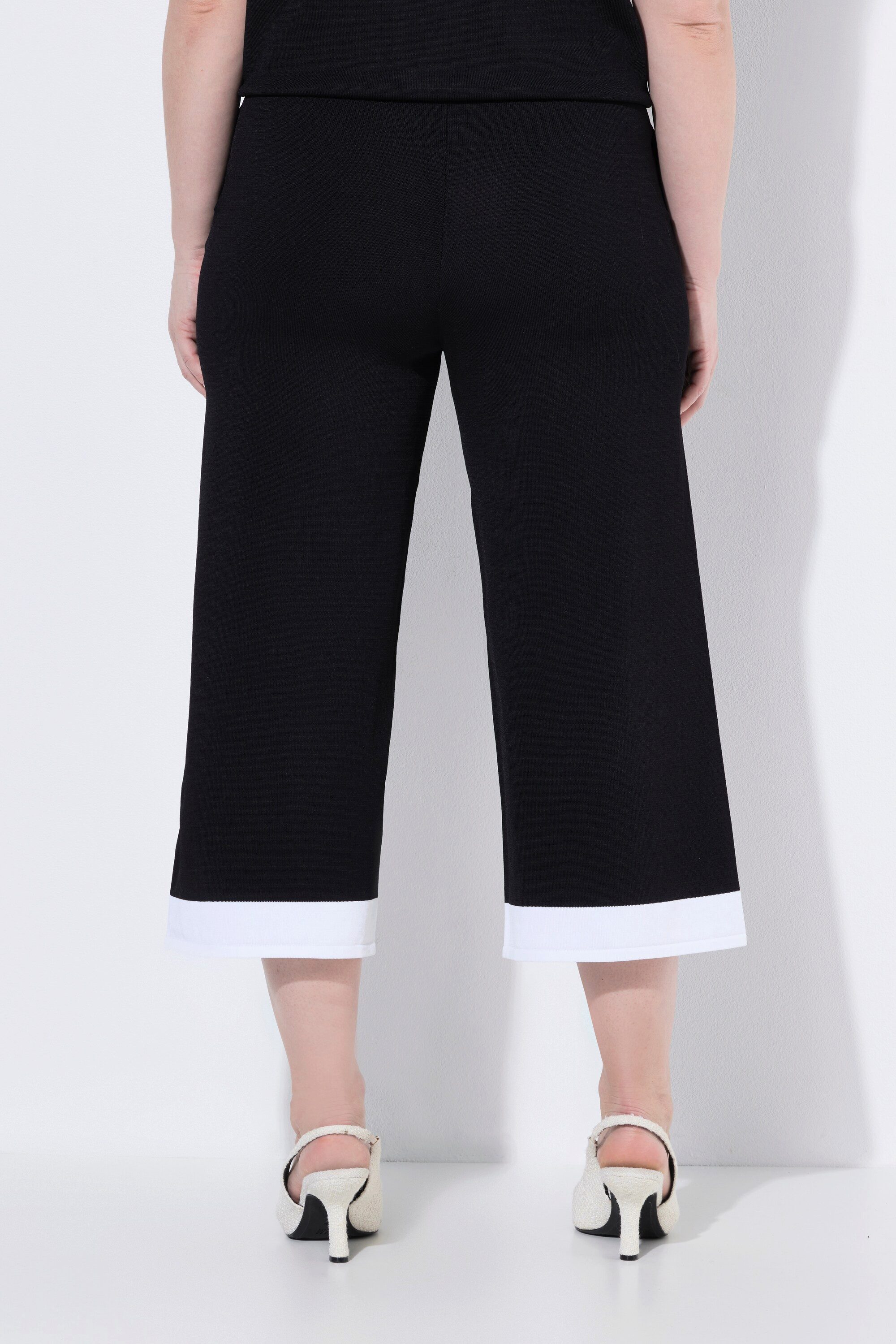 Ulla Popken Schlupfhose Strick-Culotte knielang weites Bein
