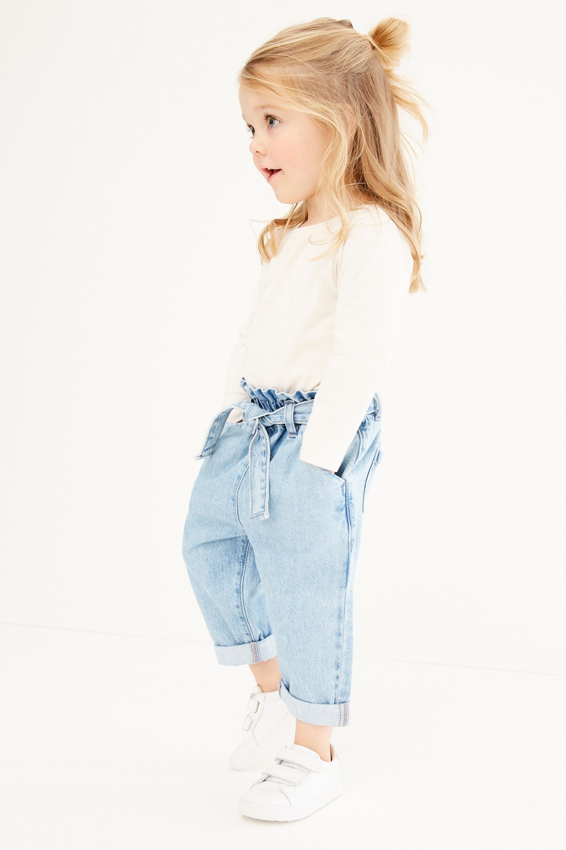 Kinder Mädchen (Gr. 50 - 92) Next Schlupfjeans Jeans zum Hineinschlüpfen mit Bindegürtel