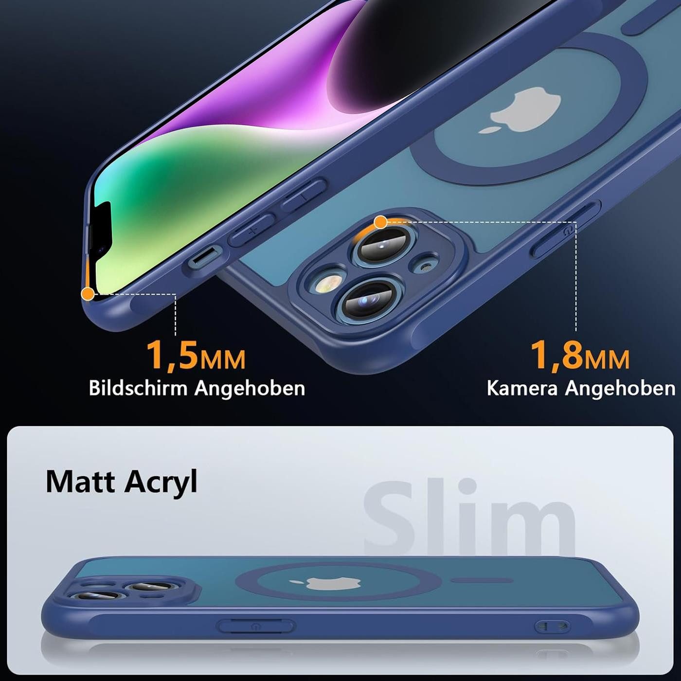 CoolGadget Handyhülle für Apple iPhone 14 6,1 Zoll, Kamera Schutz Hülle Silikon Hard Case Schutzhülle für Magsafe Zubehör