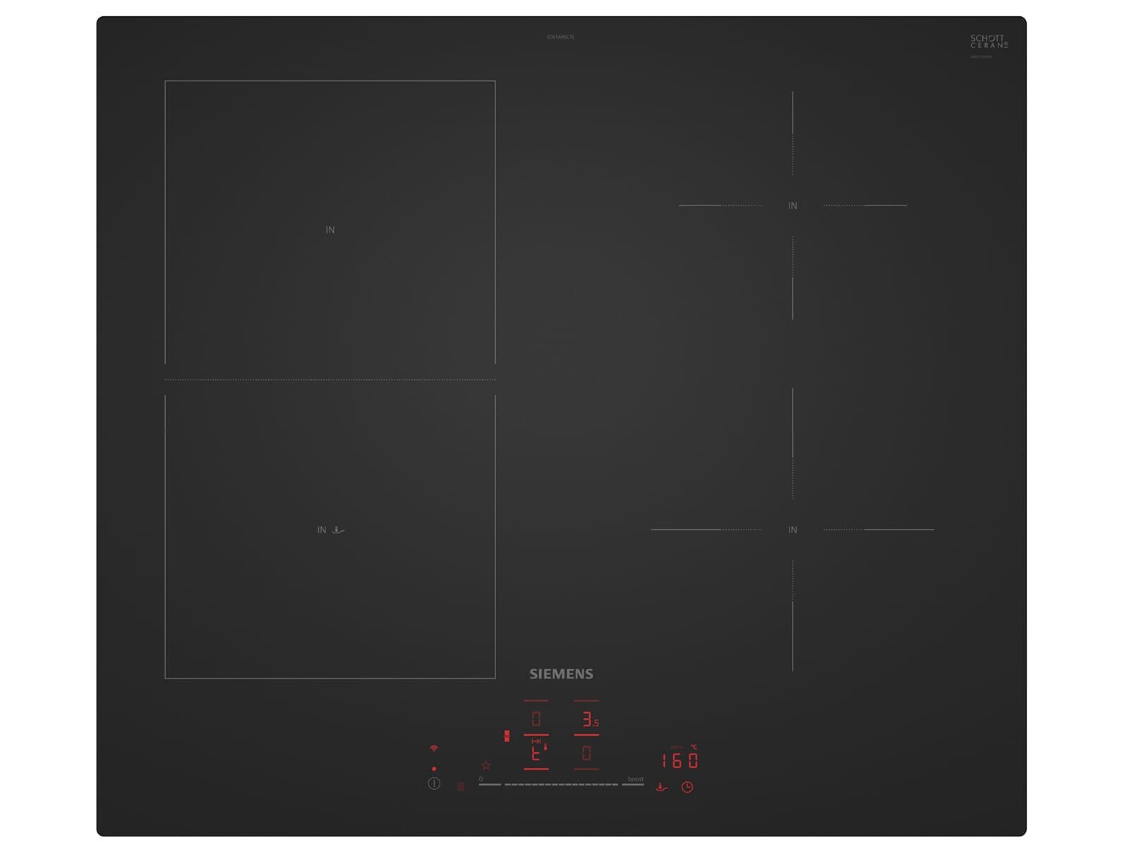 SIEMENS Induktions-Kochfeld ED61AHSC1E, autark, Powerboost-Funktion, Timer