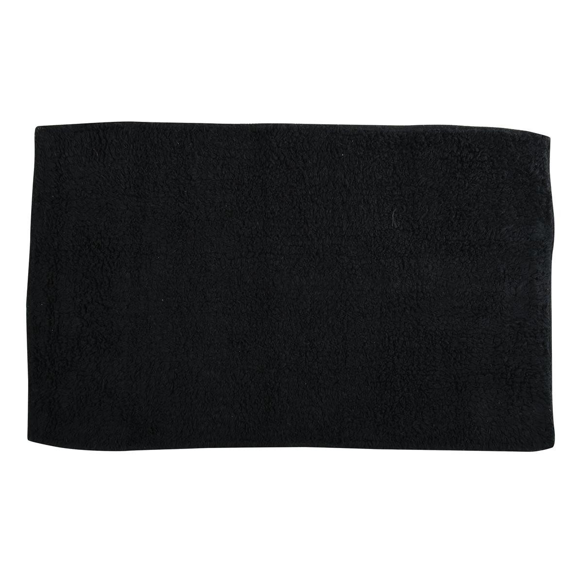MSV Badematte Badteppich Baumwolle 70x45 cm schwarz