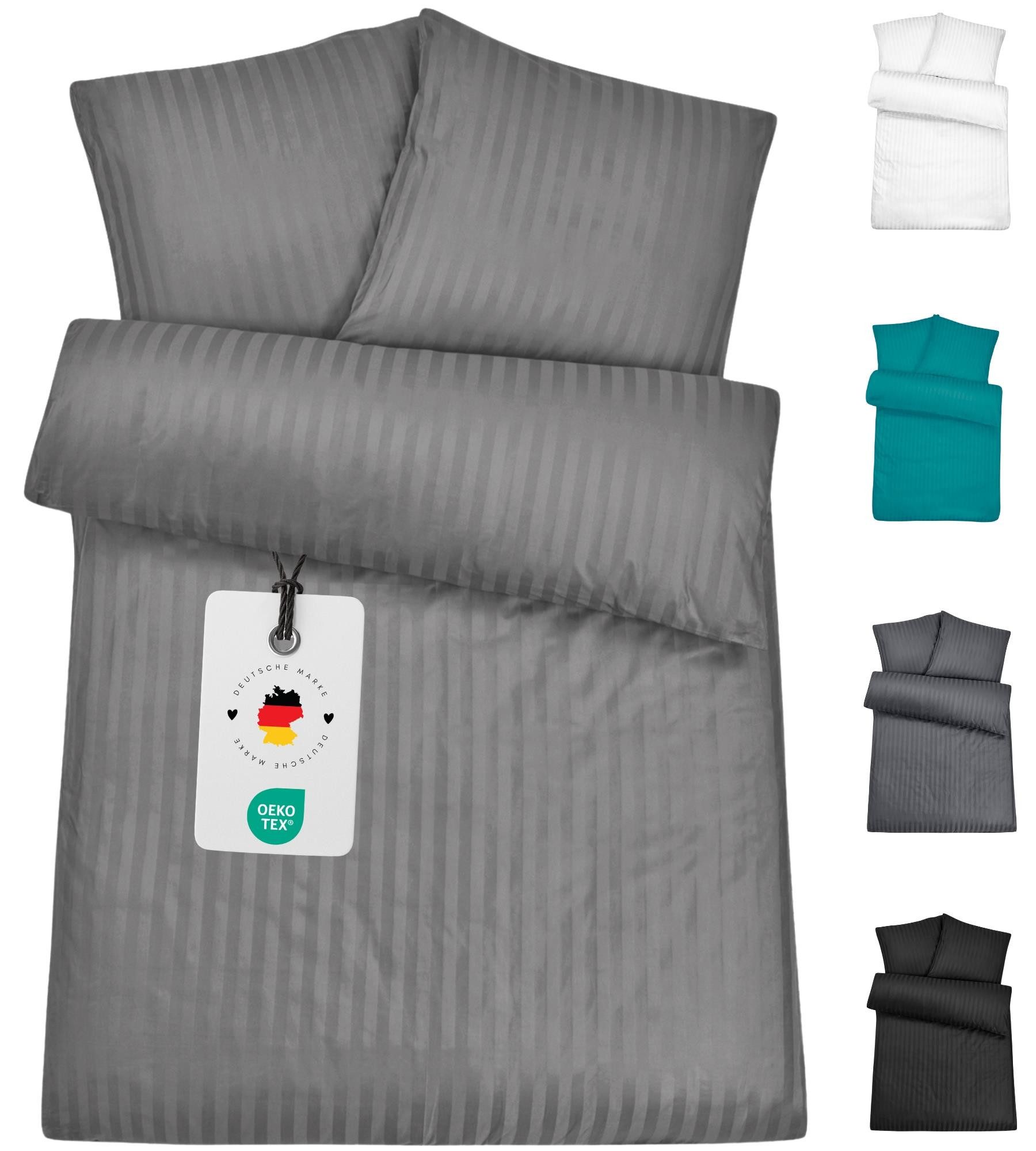 Bettwäsche Mikrofaser Damast Bettwäsche 135x200 155x220 200x200 - Super Soft