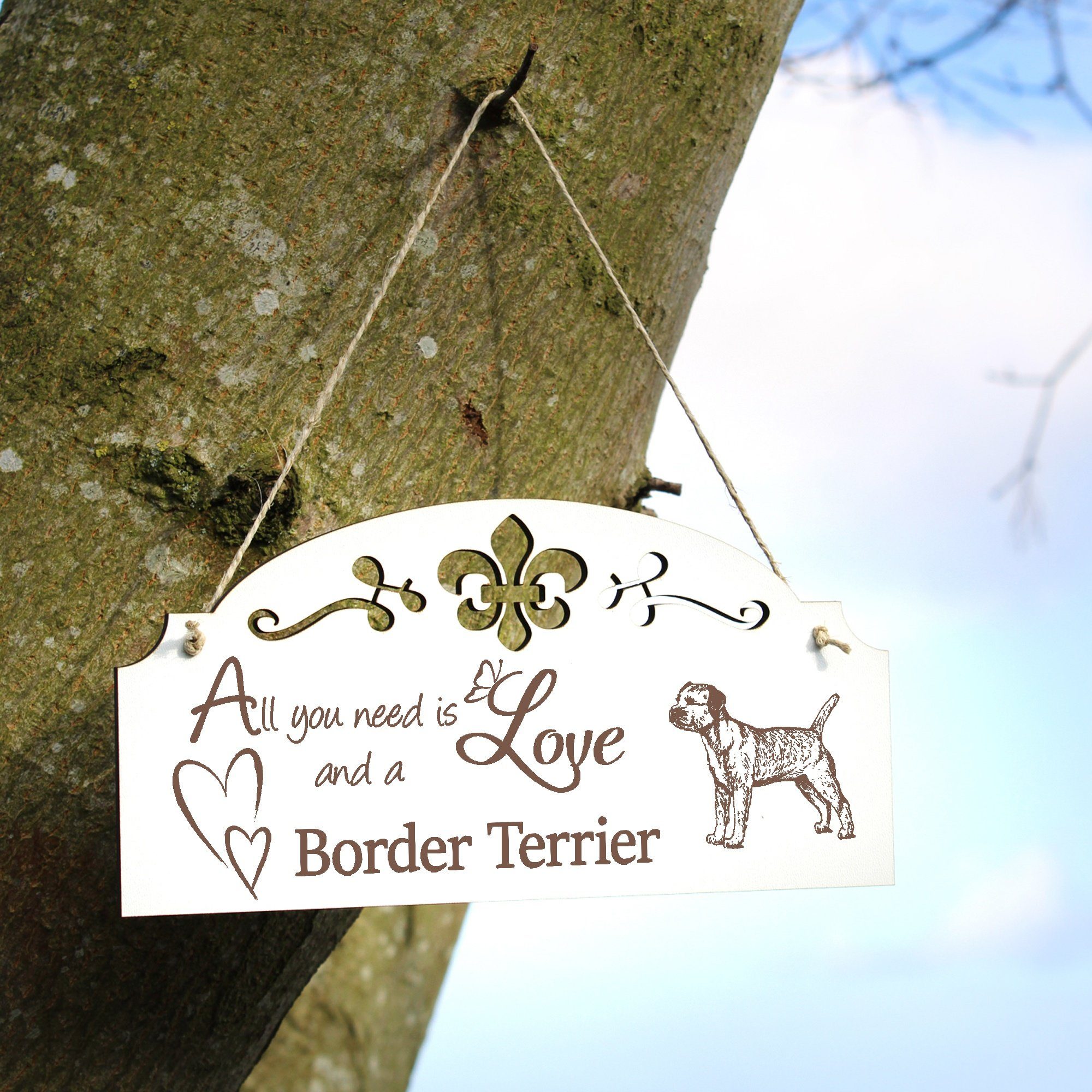 All Terrier Dekolando Border you is need Hängedekoration Love Deko 20x10cm