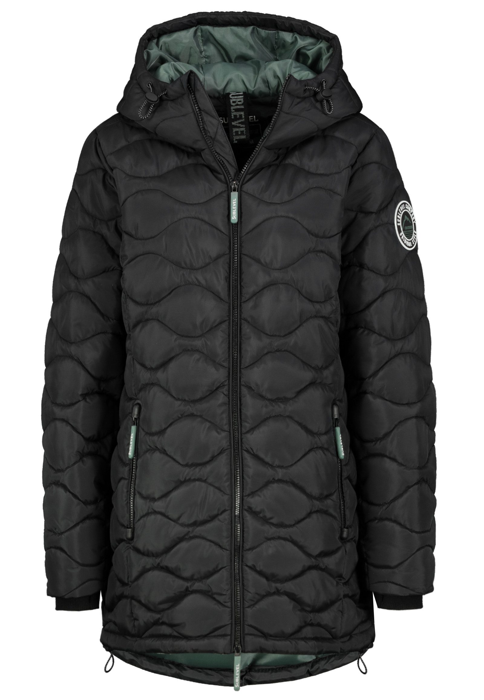 Steppjacke Damen Mantel mit Kapuze Parka lange Winter Jacke