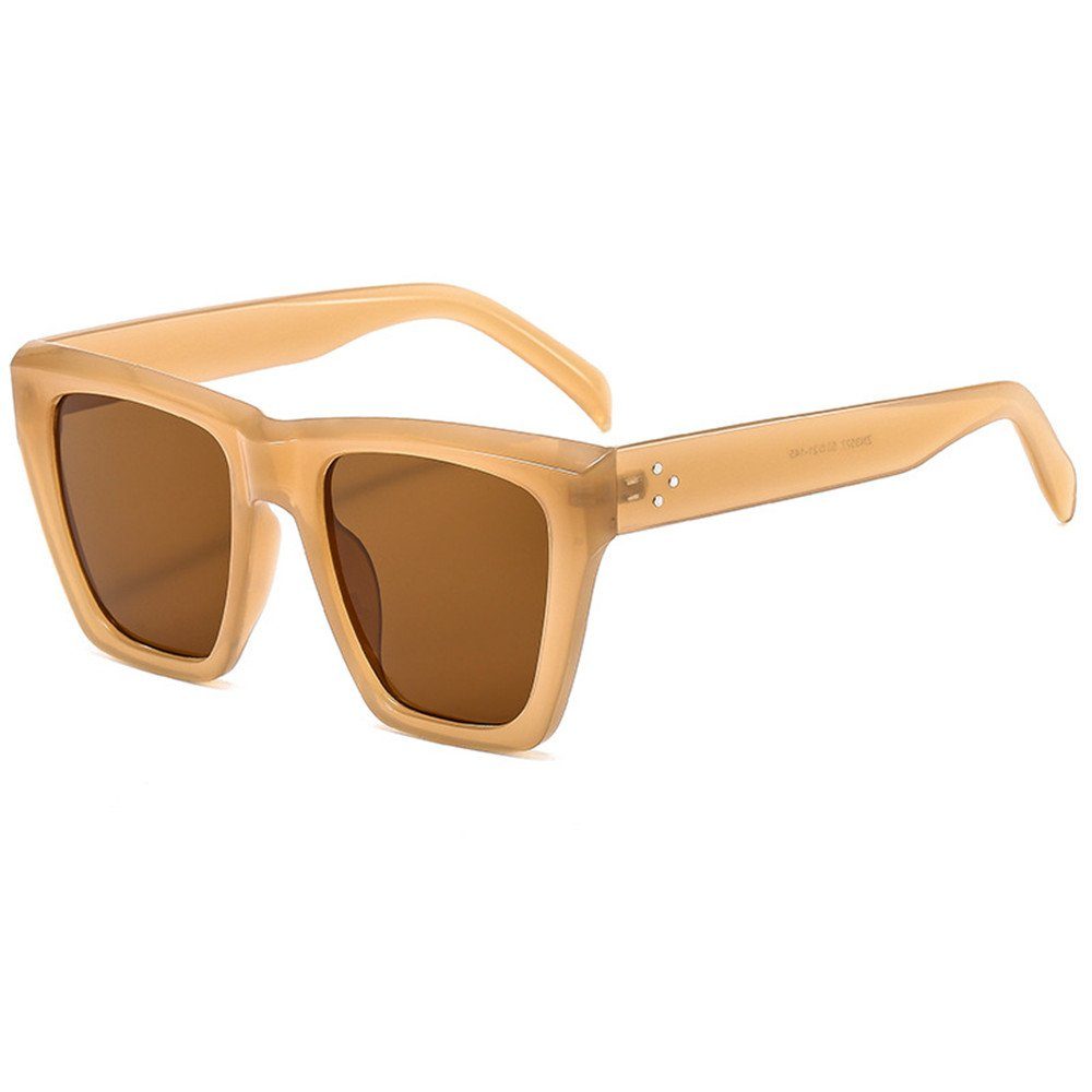 XDeer Sonnenbrille Sonnenbrille Sonnenbrillen Quadratische Retro,Übergroße Trendy brown Style Damen