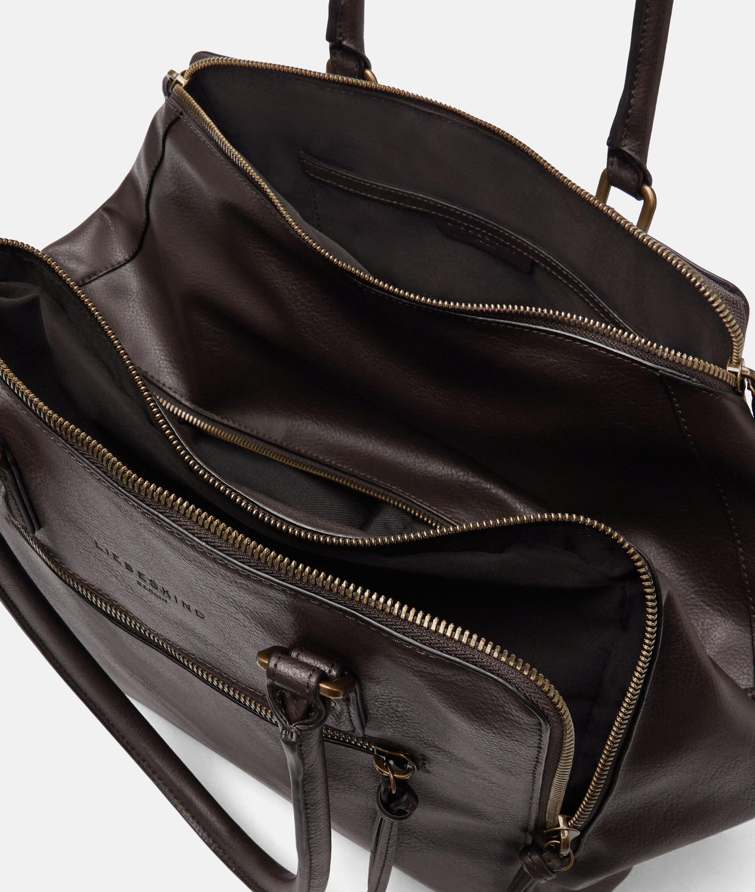 Liebeskind Berlin Schultertasche Archive Original Kayla Satchel L, Große Schultertasche in Lederoptik mit authentischer Narbung