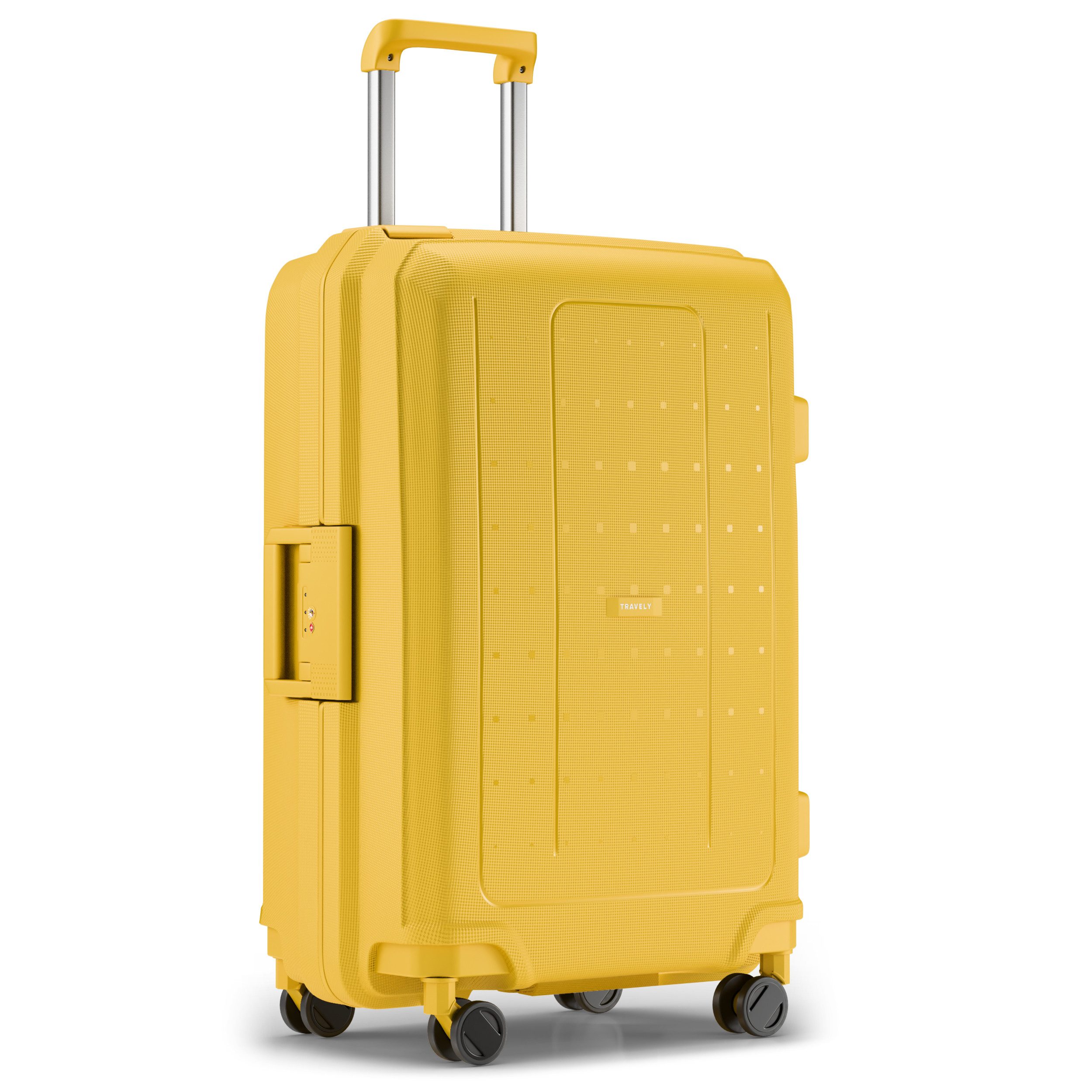 Travely Koffer Polypropylen Koffer XL 65cm - Reisekoffer, Hartschalenkoffer, Trolley, 4 Rollen, Designed in Germany, austauschbare Griffe und Rollen