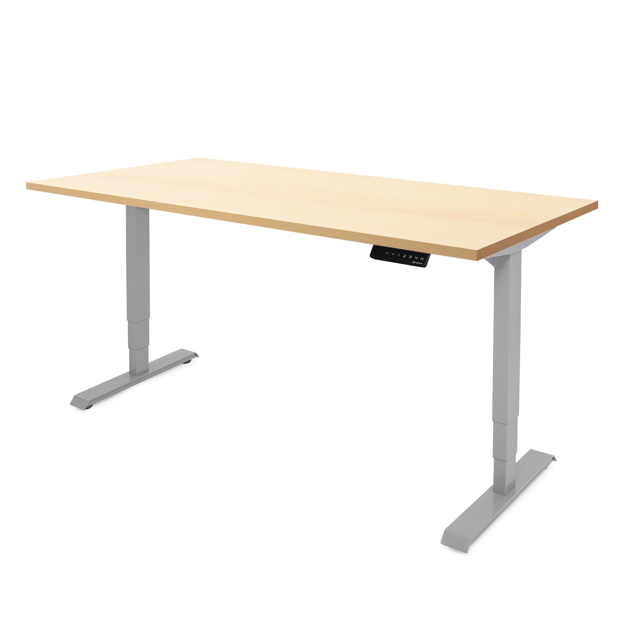 Ergotopia Schreibtisch Desktopia Lite (180 x 80 cm Tischplatte Ahorn), stufenlos höhenverstellbarer Schreibtisch elektrisch mit Tischplatte