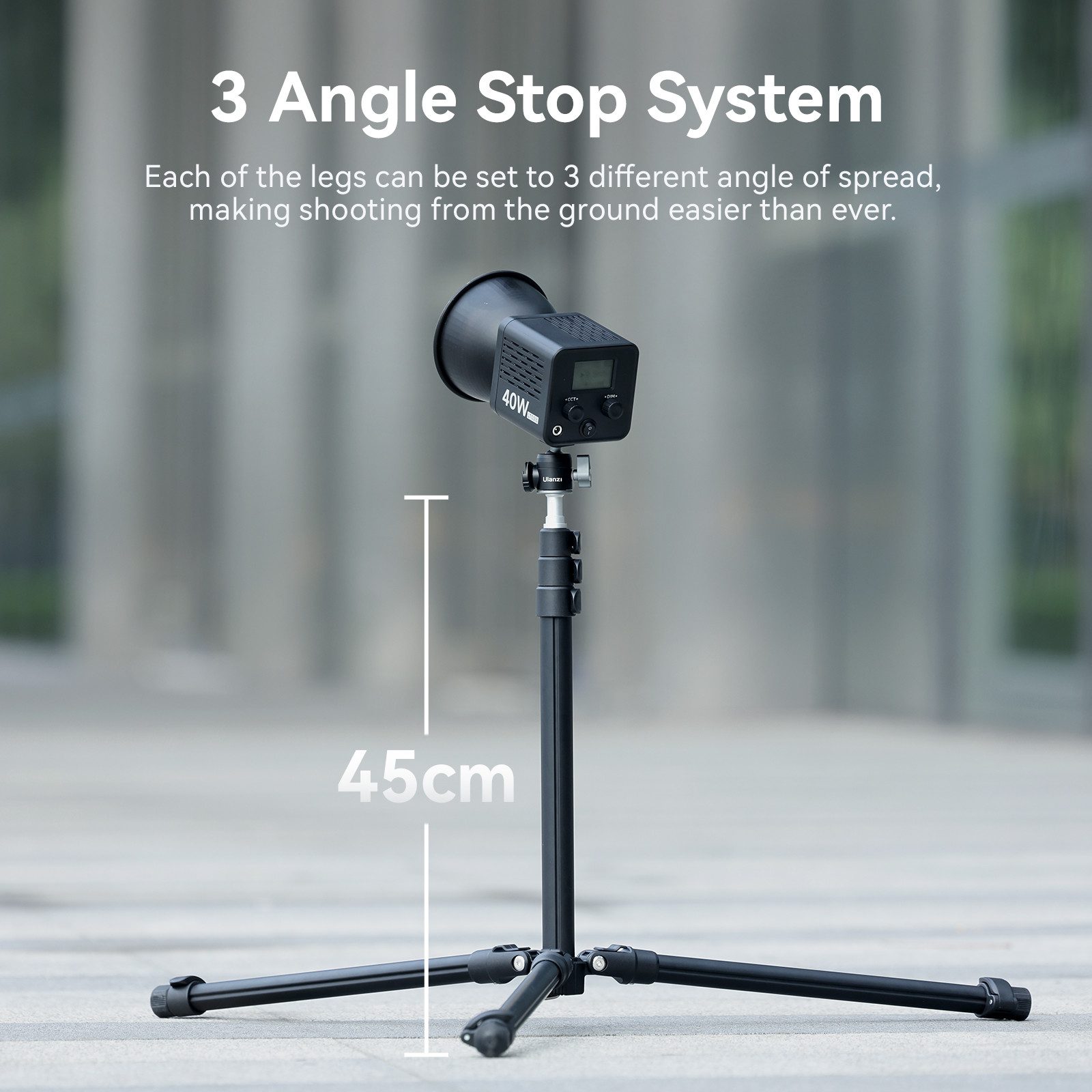 ULANZI Verstellbares tragbares Stativ Reversibles Lichtstativ für Softbox Kamerastativ