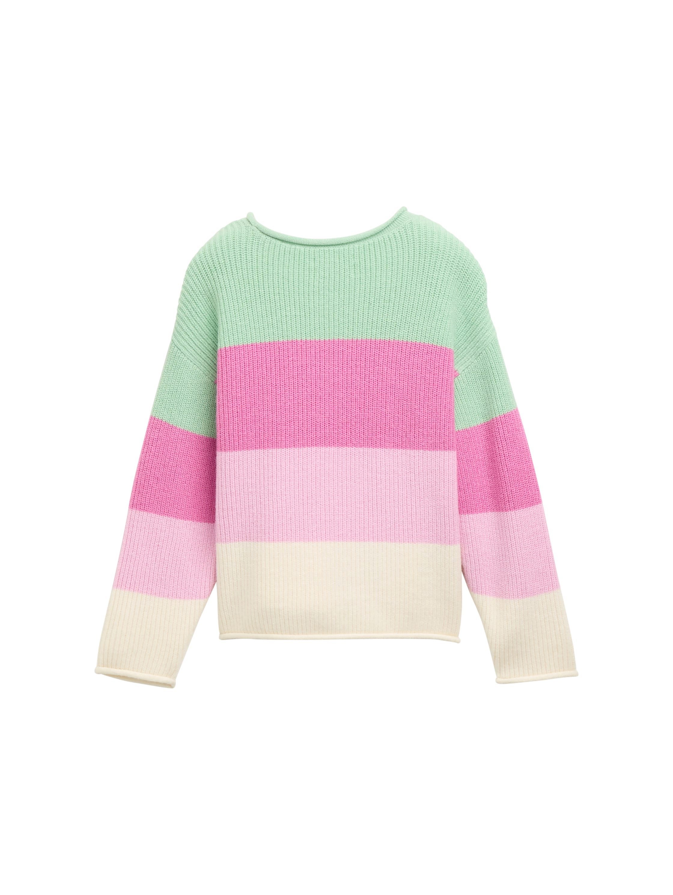 TOM TAILOR Jacquardpullover mit Streifen Muster