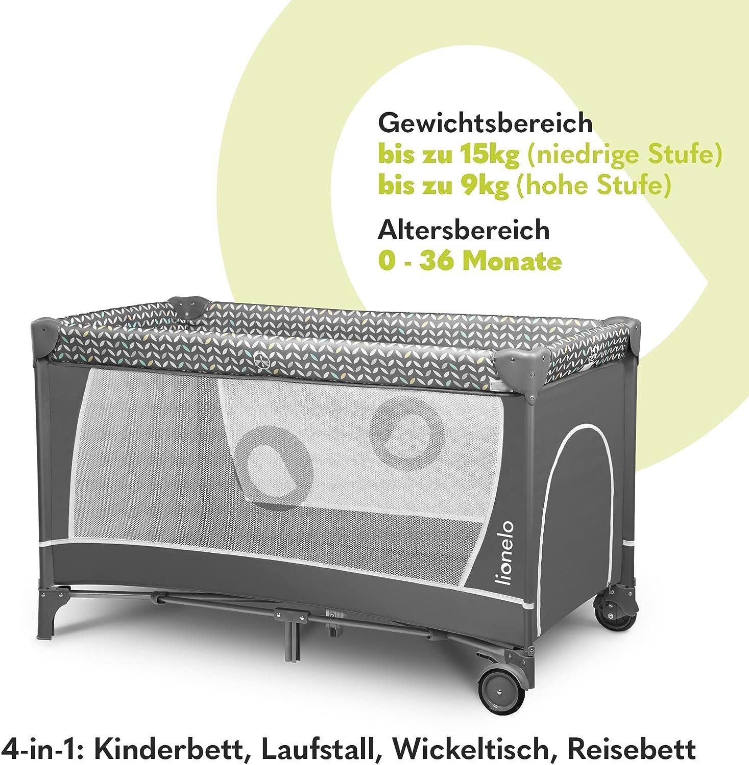 lionelo Baby-Reisebett FLOWER, 4in1:Laufstall Baby, Wickeltisch, günstig online kaufen