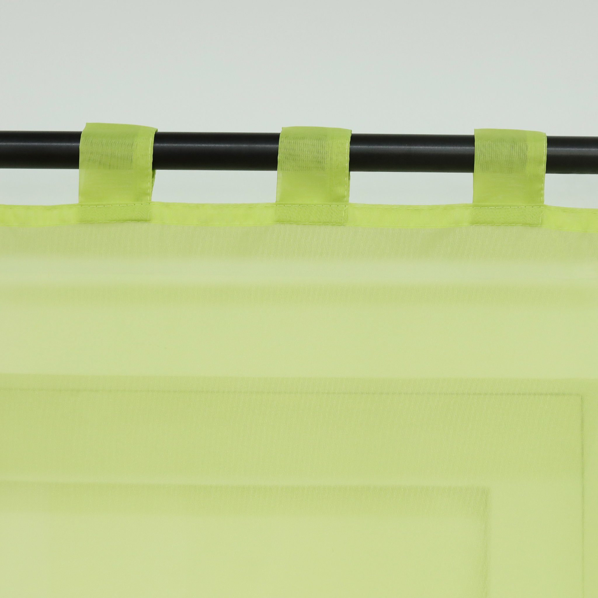 Delien Scheibengardine Uni (2 St), Schlaufen, Voile mit Quaste