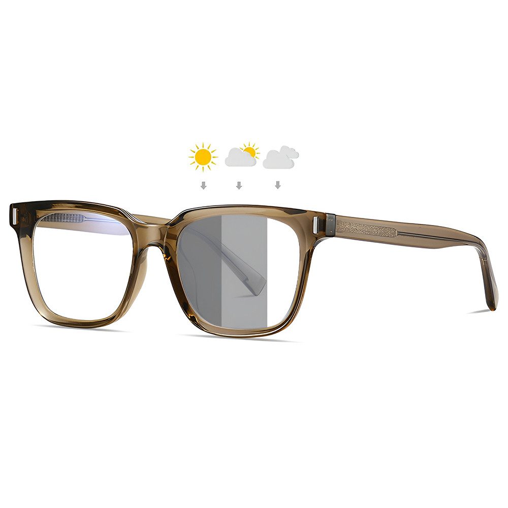 PACIEA Brille Damen Herren Selbsttönend Ohne Sehstärke UV Schutz Breite Bügel