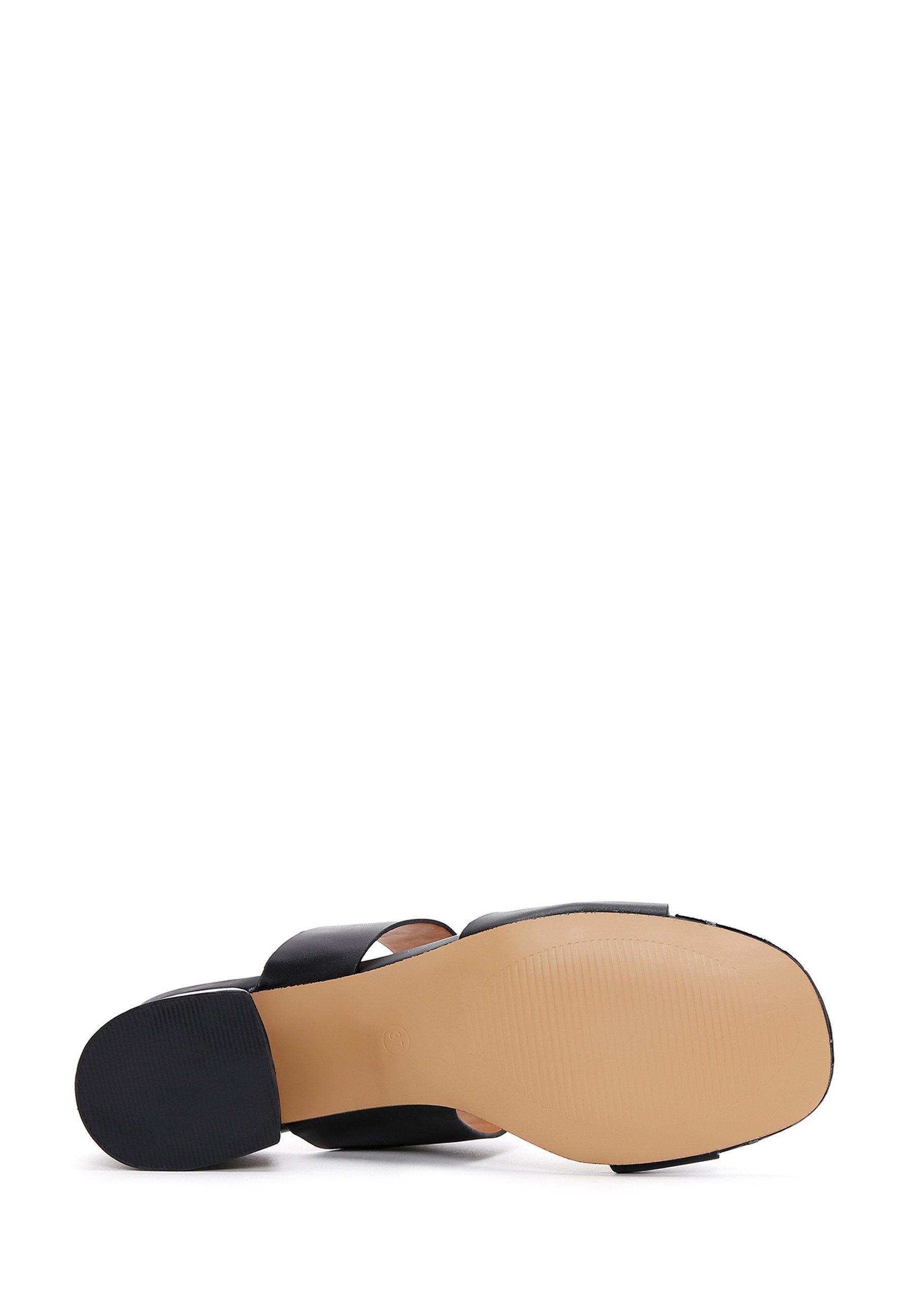 Derimod Mules aus Kunstleder mit mittelhohem Absatz Mules Kunstleder, Slip-on-Passform, Blockabsatz, Metallic-Detail – Bild 4 von 5