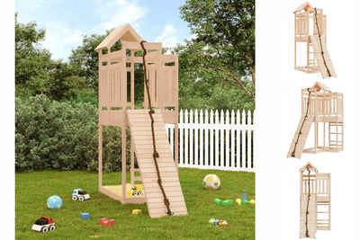 vidaXL Spielhaus Spielturm mit Kletterwand Massivholz Kiefer Kinder Garten Kletterturm