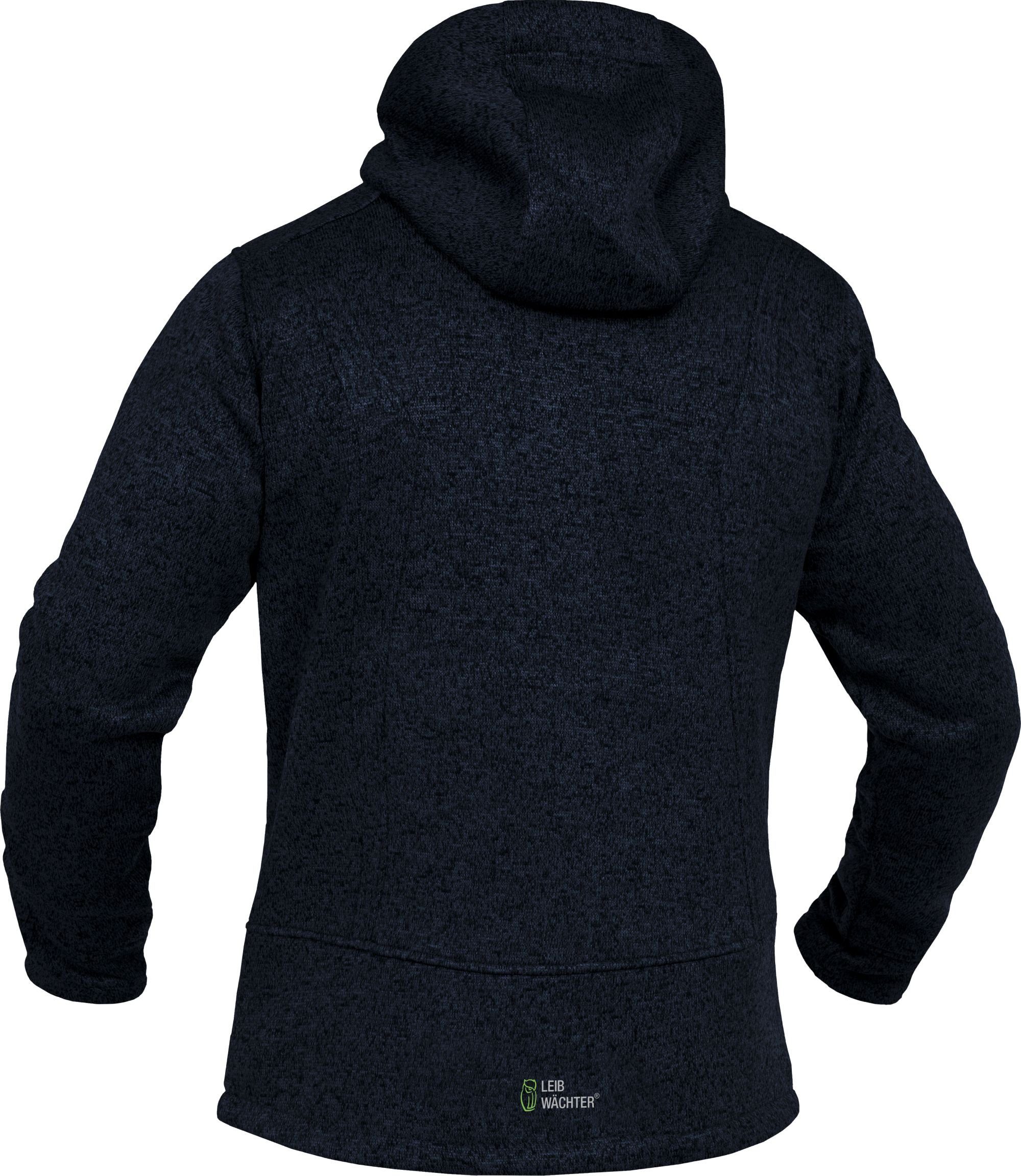 Leibwächter Kapuzenstrickjacke Casual-Line Strickjacke Unisex (Zip-Hoodie mit weicher Innenseite) Jackensaum mit Gummizug, verstellbare Kapuze mit Flachkordel – Bild 2 von 5
