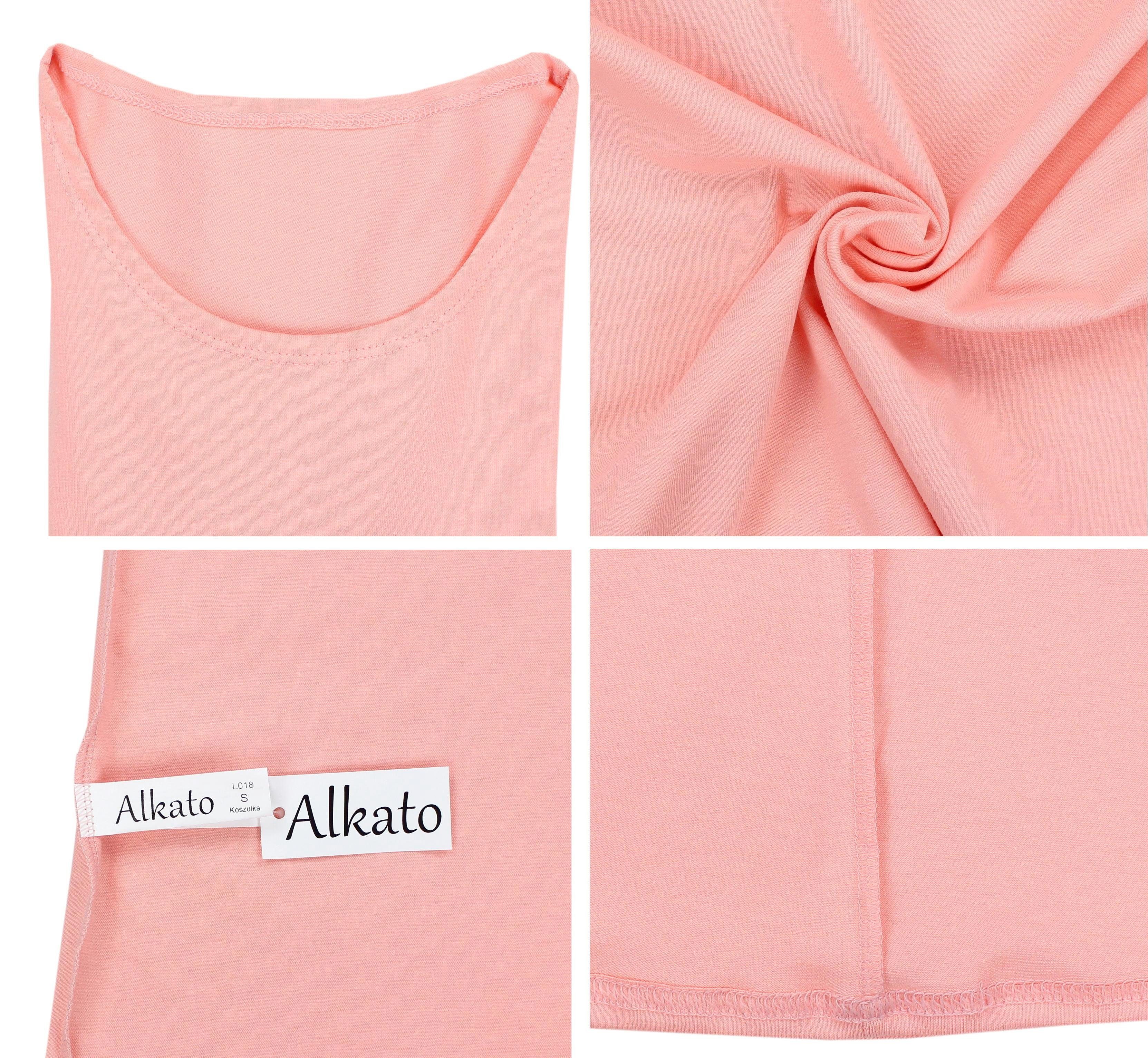 mit Damen Alkato Shirt 3/4 Alkato Apricot Longshirt Arm Rundhals
