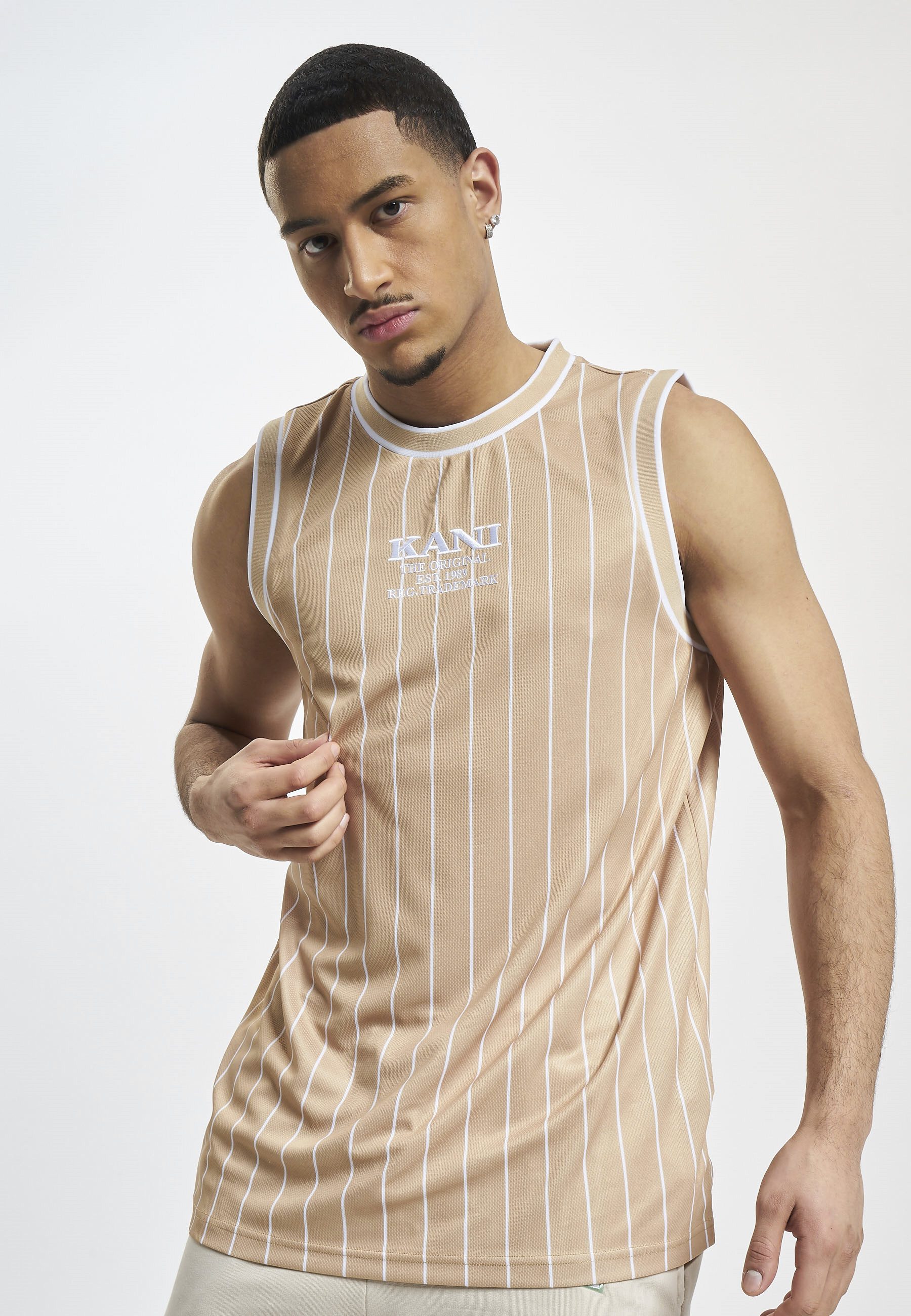 Karl Kani Tanktop Karl Kani Herren KM232-001-2 KK Retro Pinstripes Basketball Tank (1-tlg)