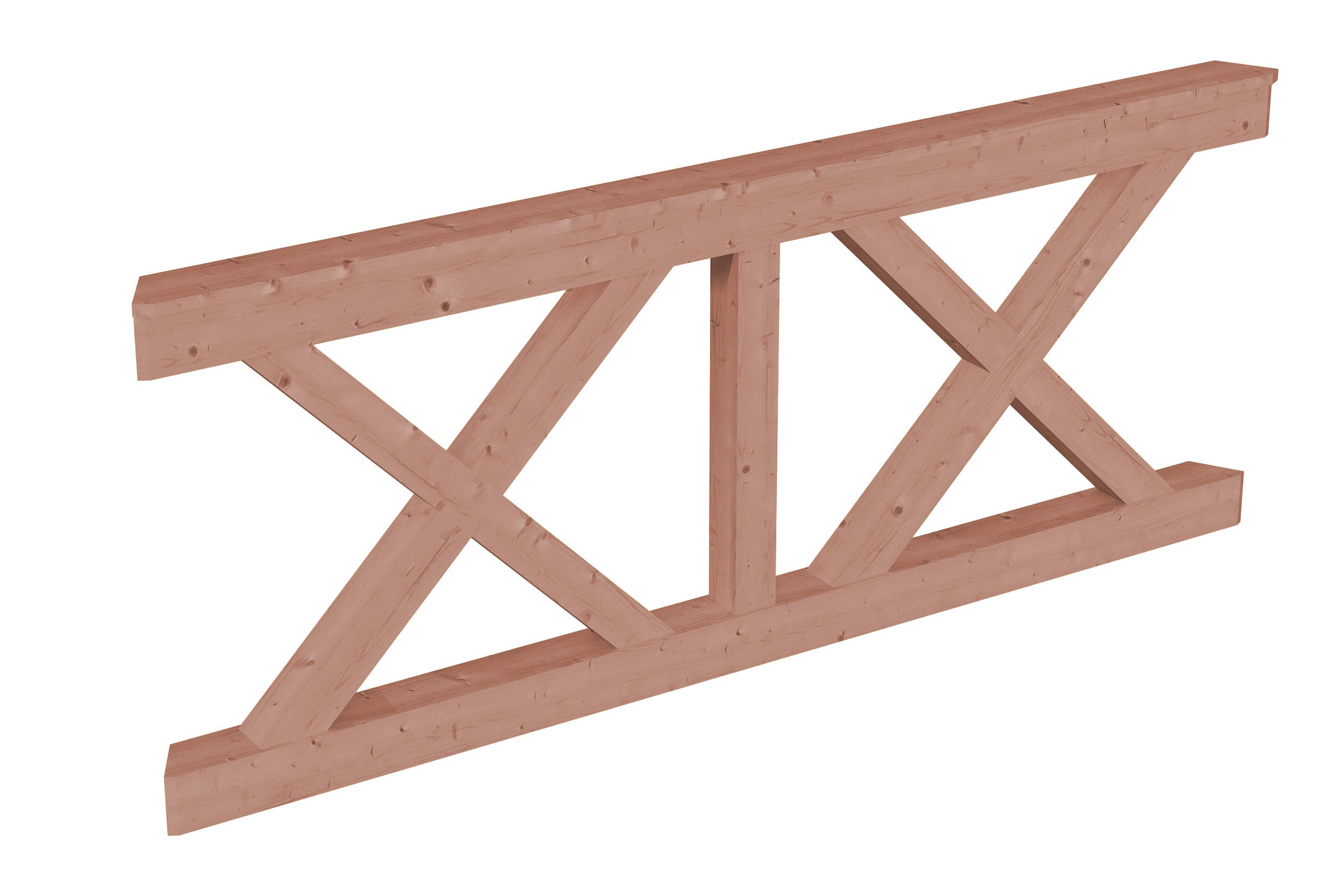 Skanholz Brüstungsgeländer Andreaskreuz, 180 cm Länge, 84 cm Höhe