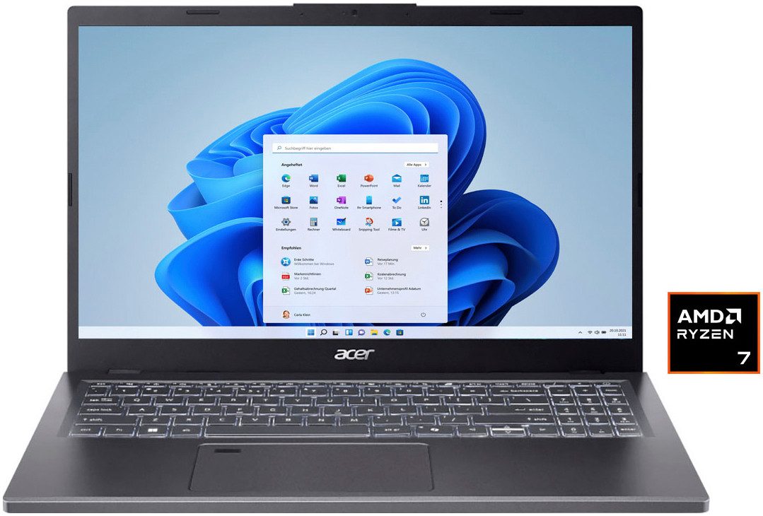 Acer A15-61M-R32W Notebook (39,62 cm/15,6 Zoll, AMD Ryzen 7 8840HS, Radeon 780M, 1000 GB SSD)