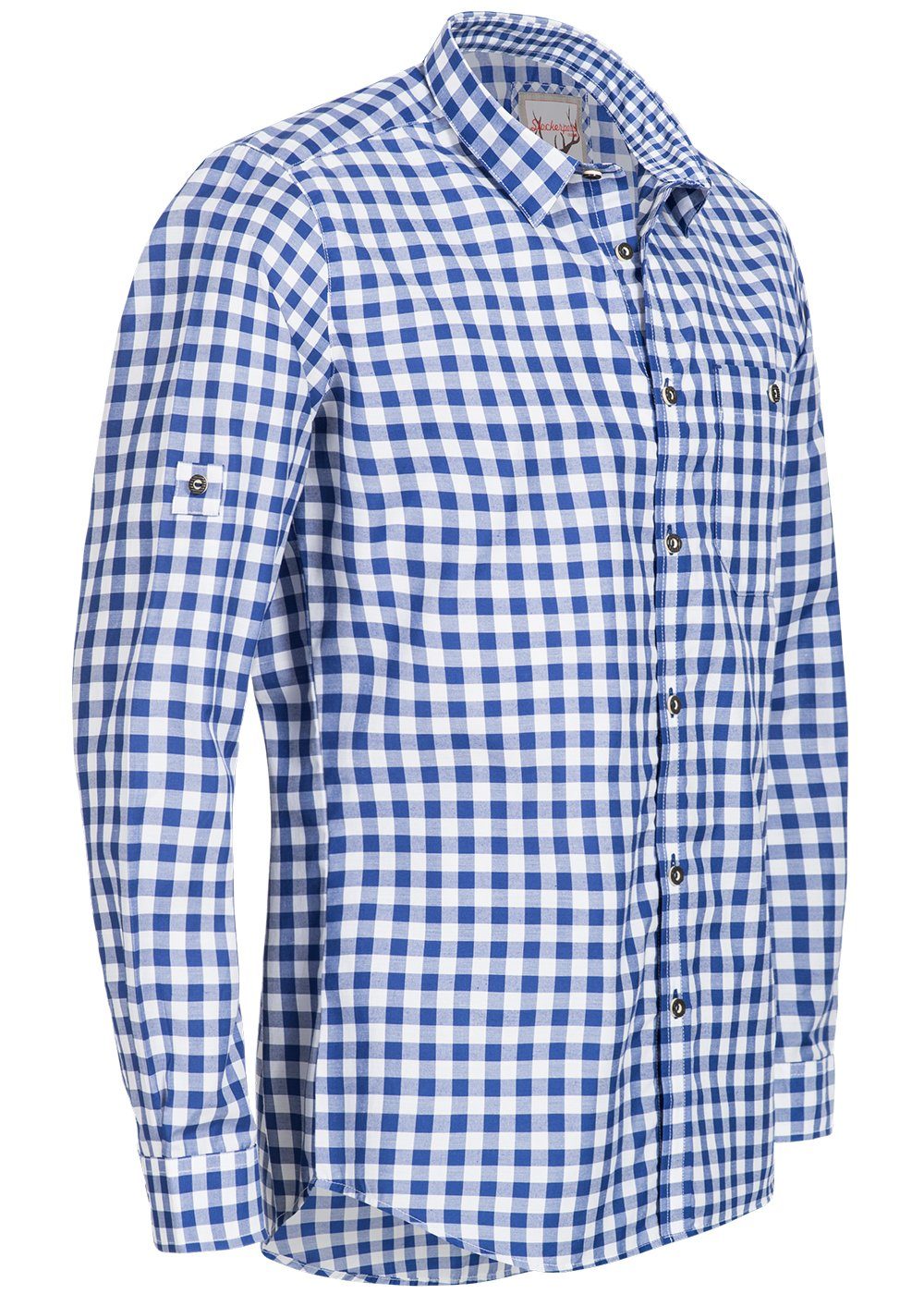 Stockerpoint Trachtenhemd Trachtenhemd OC-Franzl, Blau kariert, Fit modern