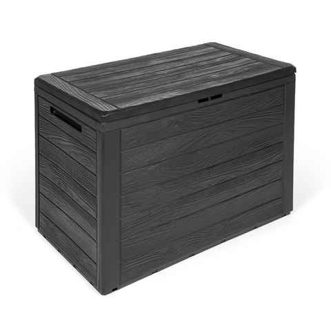 Kreher Kissenbox Kissenbox "Woodebox" in Holz Optik in Anthrazit (Volumen wählbar), Holzoptik