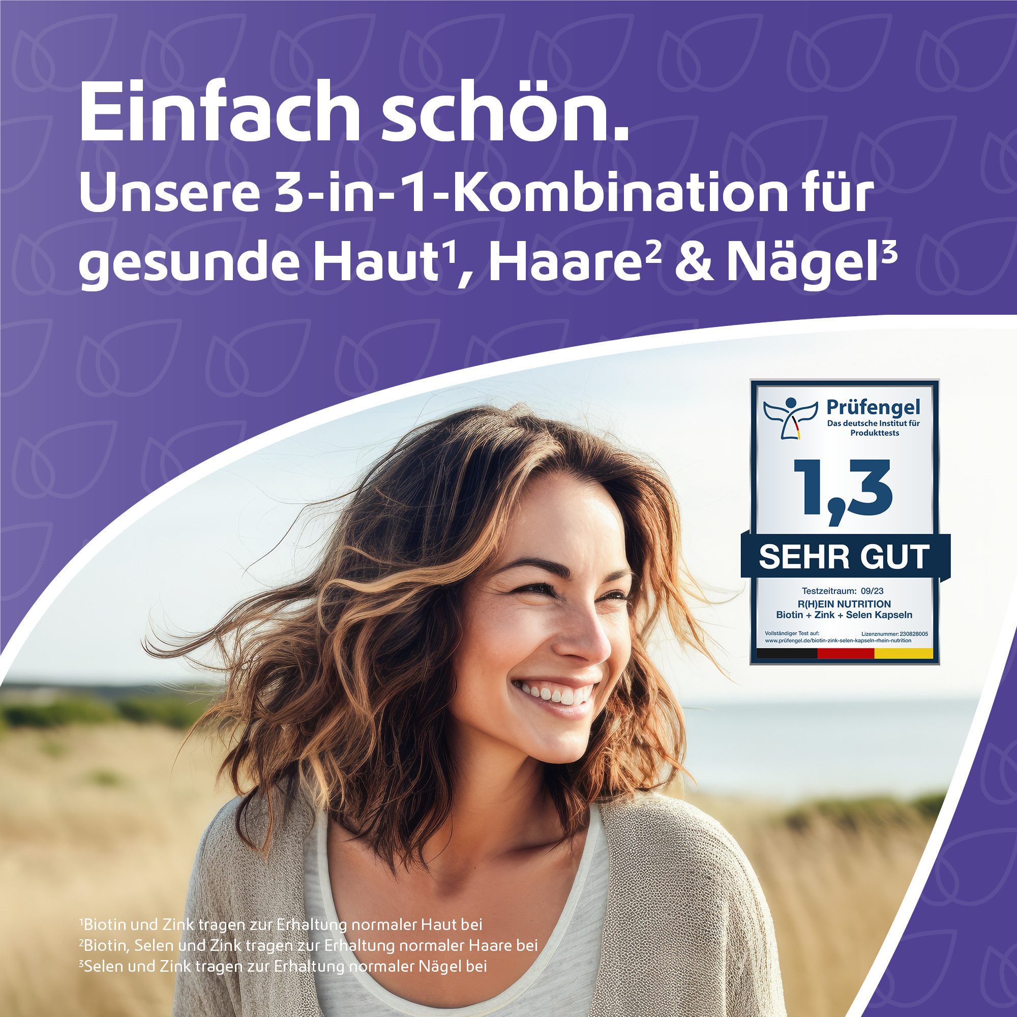 R(h)ein Nutrition Biotin + Zink + Selen für Haut, Haare & Nägel Kapseln, 120 St., 24.2 g