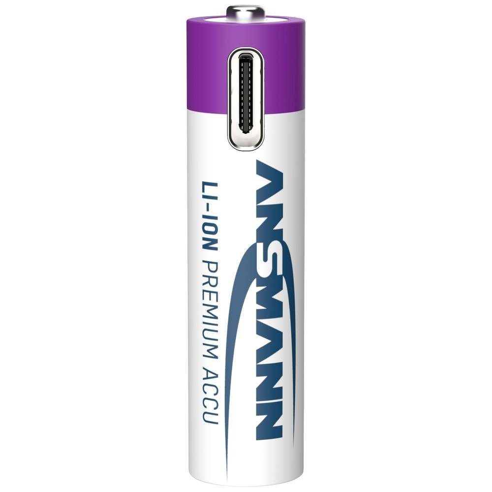 ANSMANN Micro AAA Akkus Mit USB-C - 4 Stück, Wiederaufladbar, 400 MAh, 1,5 V, Für Fernbedienung, Controller & Mehr