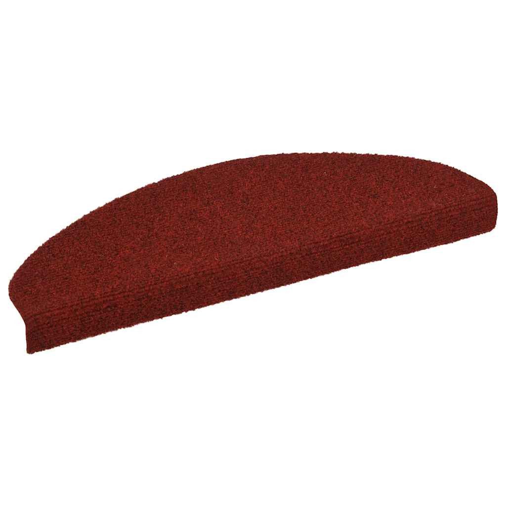 vidaXL Stufenmatte 15-tlg Selbstklebende Treppenmatten Nadelvlies 65x21x4cm Rot, Rechteckig, Höhe: 4 mm