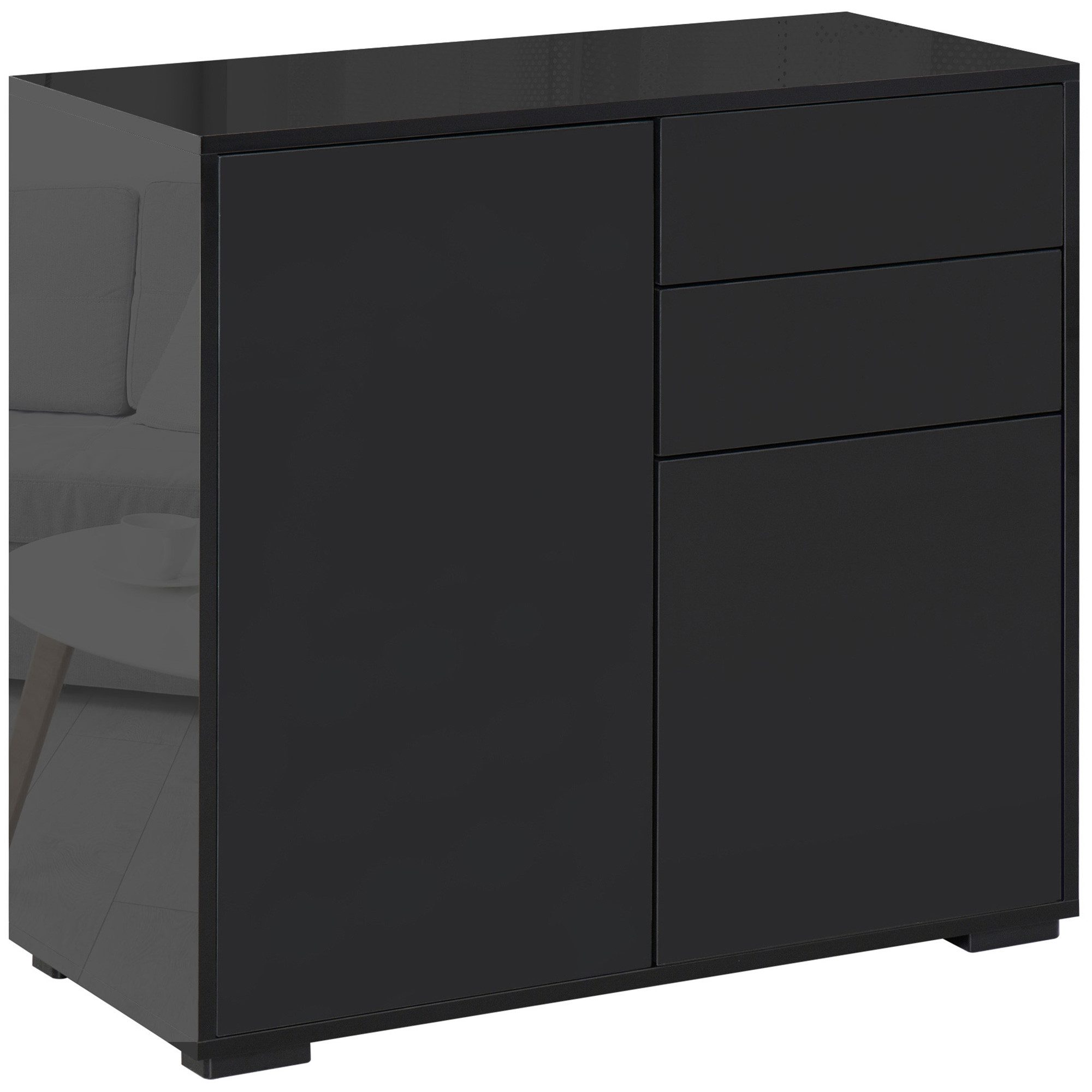 HOMCOM Highboard Sideboard Aufbewahrungsschrank mit 2 Schublade, 2 Türen (M günstig online kaufen