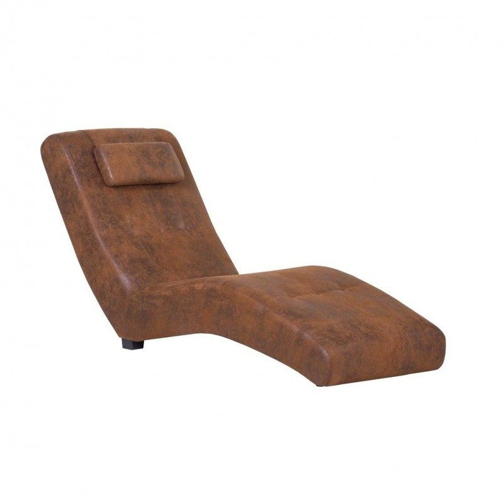 JVmoebel Chaiselongue Braune Chesterfield Relaxliege aus Kunstleder mit Holzfüßen, 1 Teile, Made in Europa