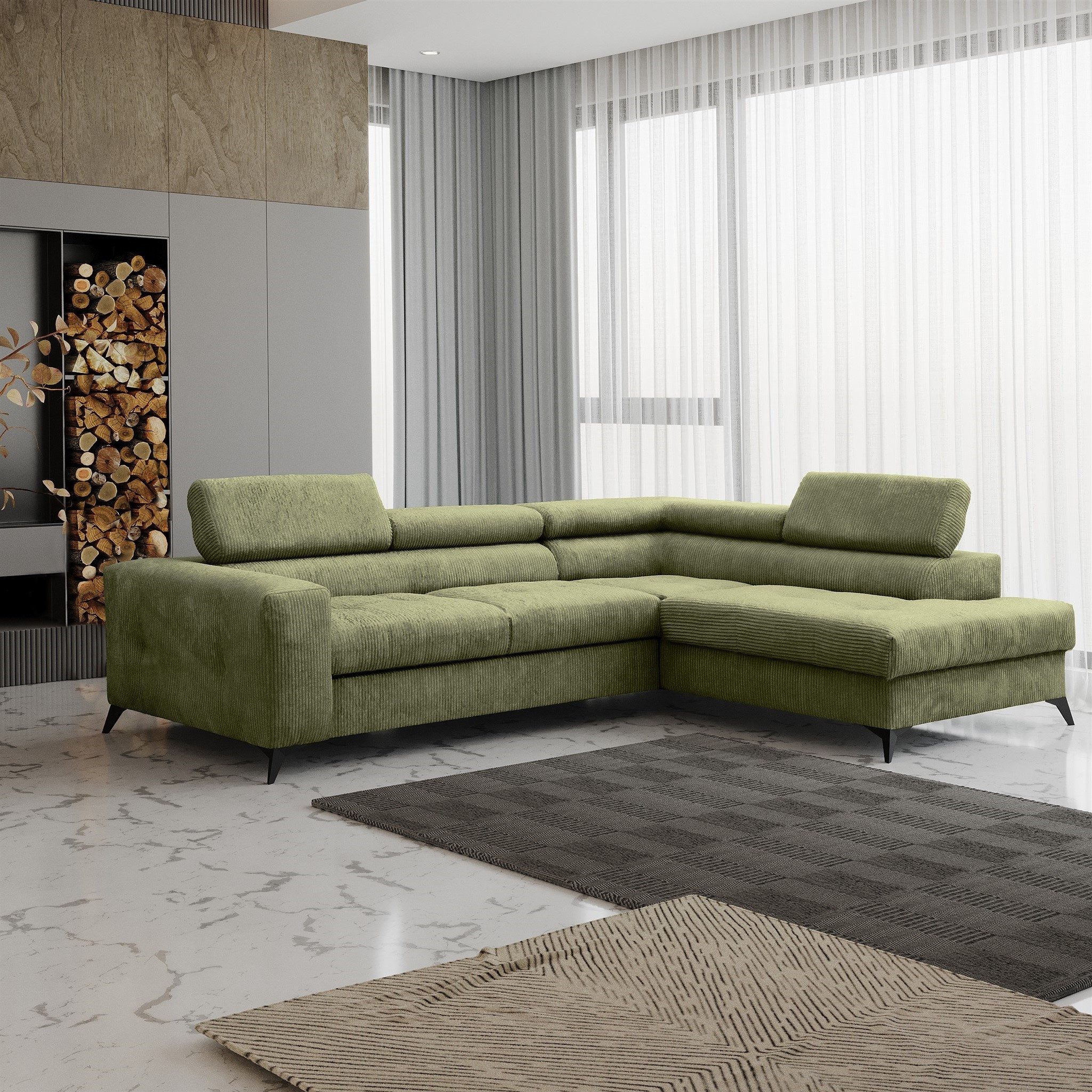 Fun Möbel Ecksofa Schlafsofa AMADEO, Rundumbezug, inkl. Bettkasten