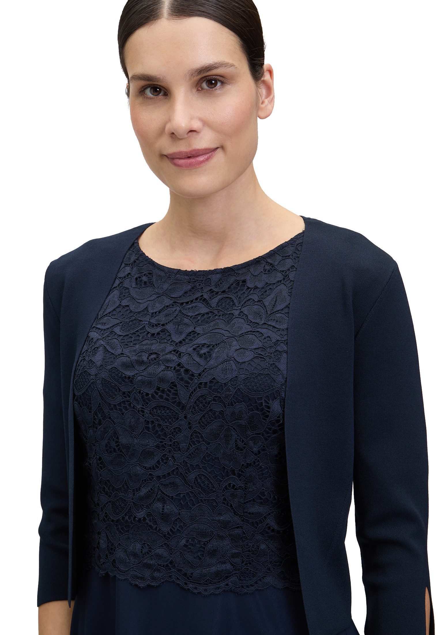 Vera Mont Strickjacke Damen langarm (1-tlg) Ärmelschlitz