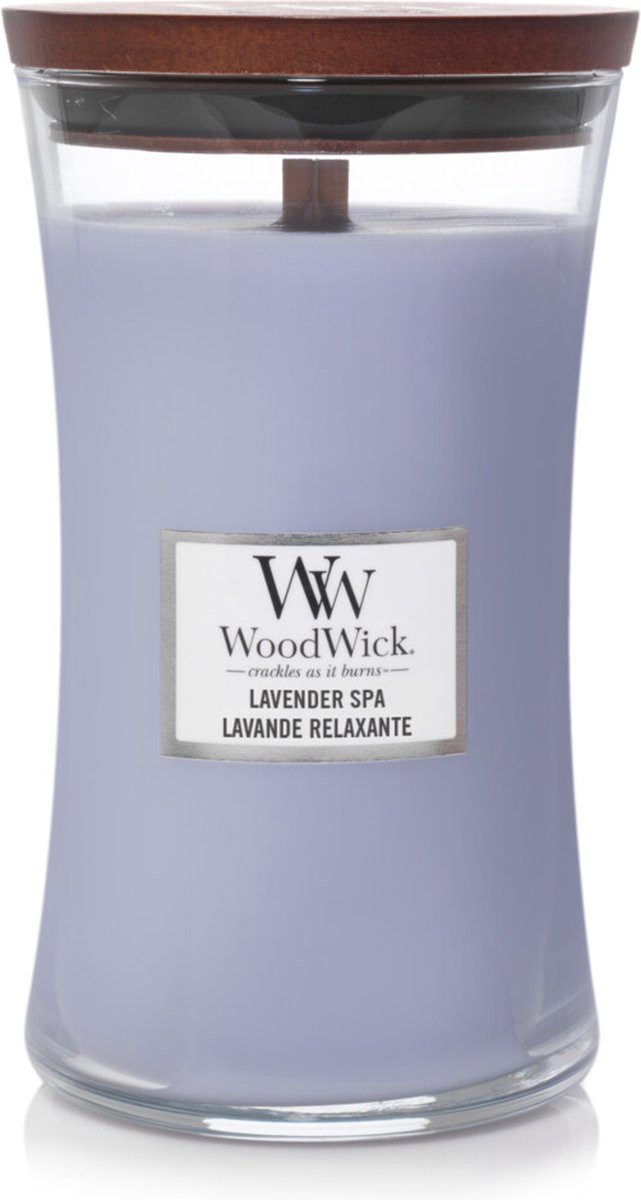 Woodwick Duftkerze Hourglass Large Duftkerze Lavender Spa (1-tlg)