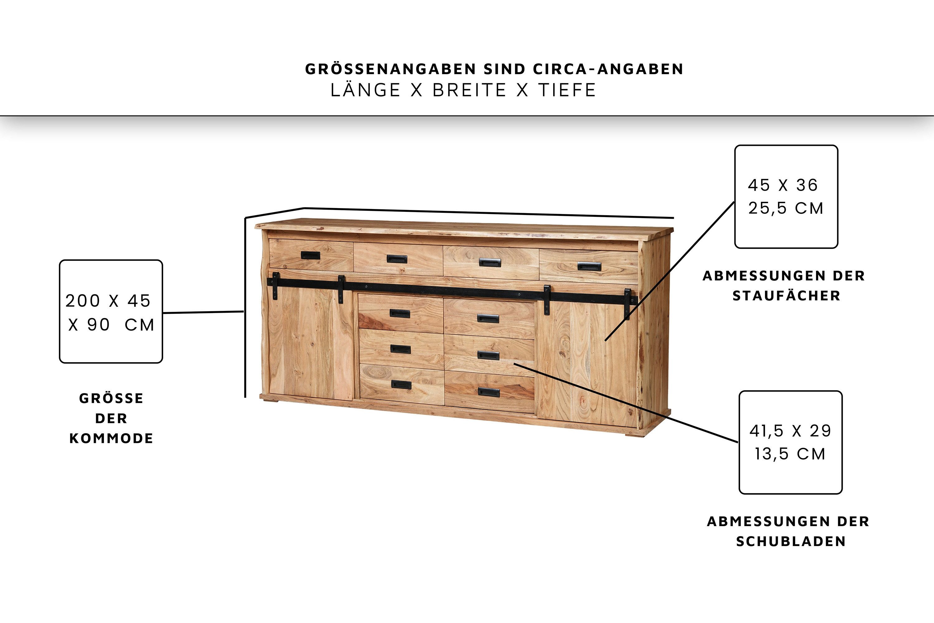 SAM® Sideboard Fritz, Akazienholz, mit Baumkante günstig online kaufen