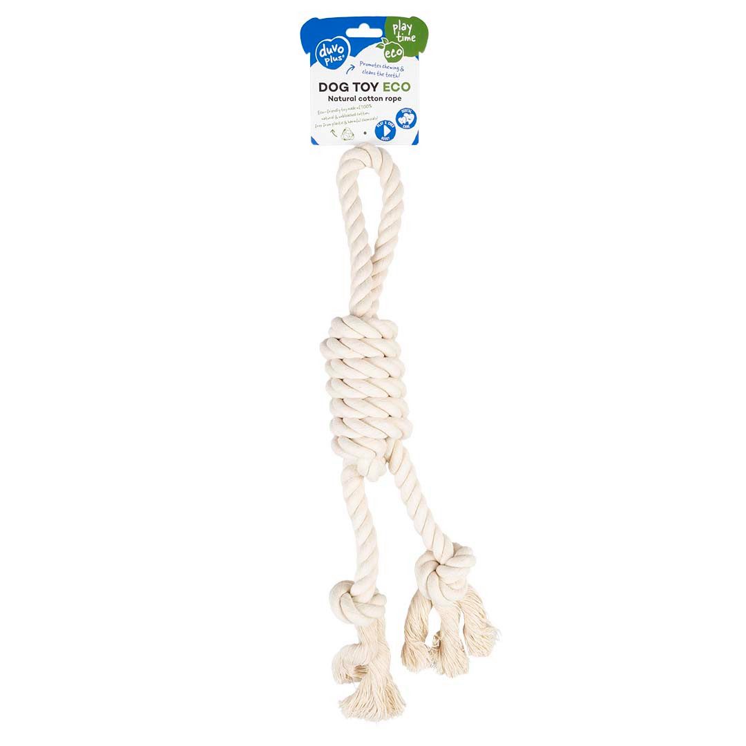 DUVO+ Tiertaue Duvoplus ECO Baumwoll-Tau mit 1 Schlaufe - weiß